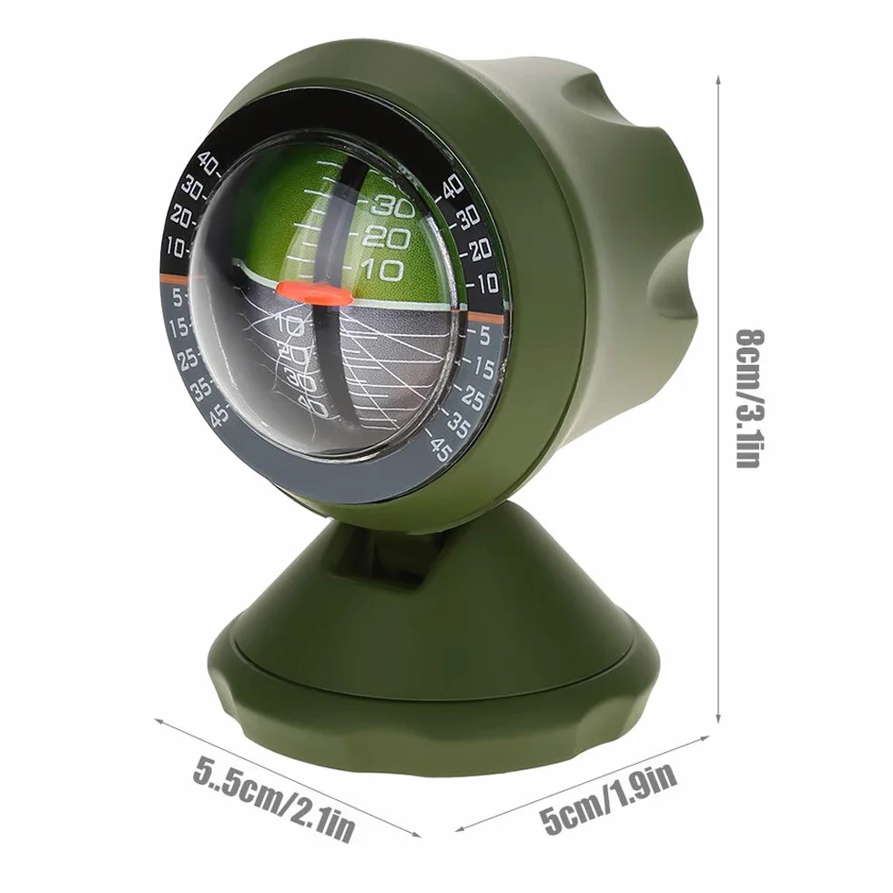 Poziom pochyłomierza samochodu kompas samochodowy zewnętrzny wielofunkcyjny sprzęt pochyłomierza samochodowego miernik nachylenia kąta balanser Luminous High Precise Car Compass Clinometer Indicator