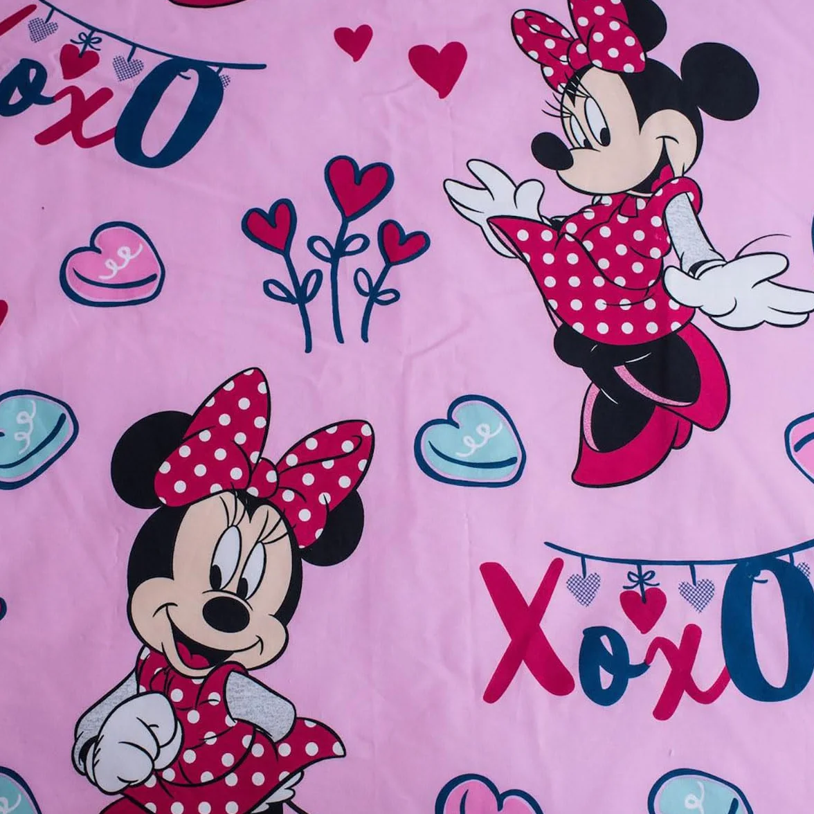 Disney Minnie Mouse Różowa pościel dla niemowląt, 100 x 135 cm kołdra + poduszka 40 x 60 cm, 100% bawełna z zamkiem błyskawicznym