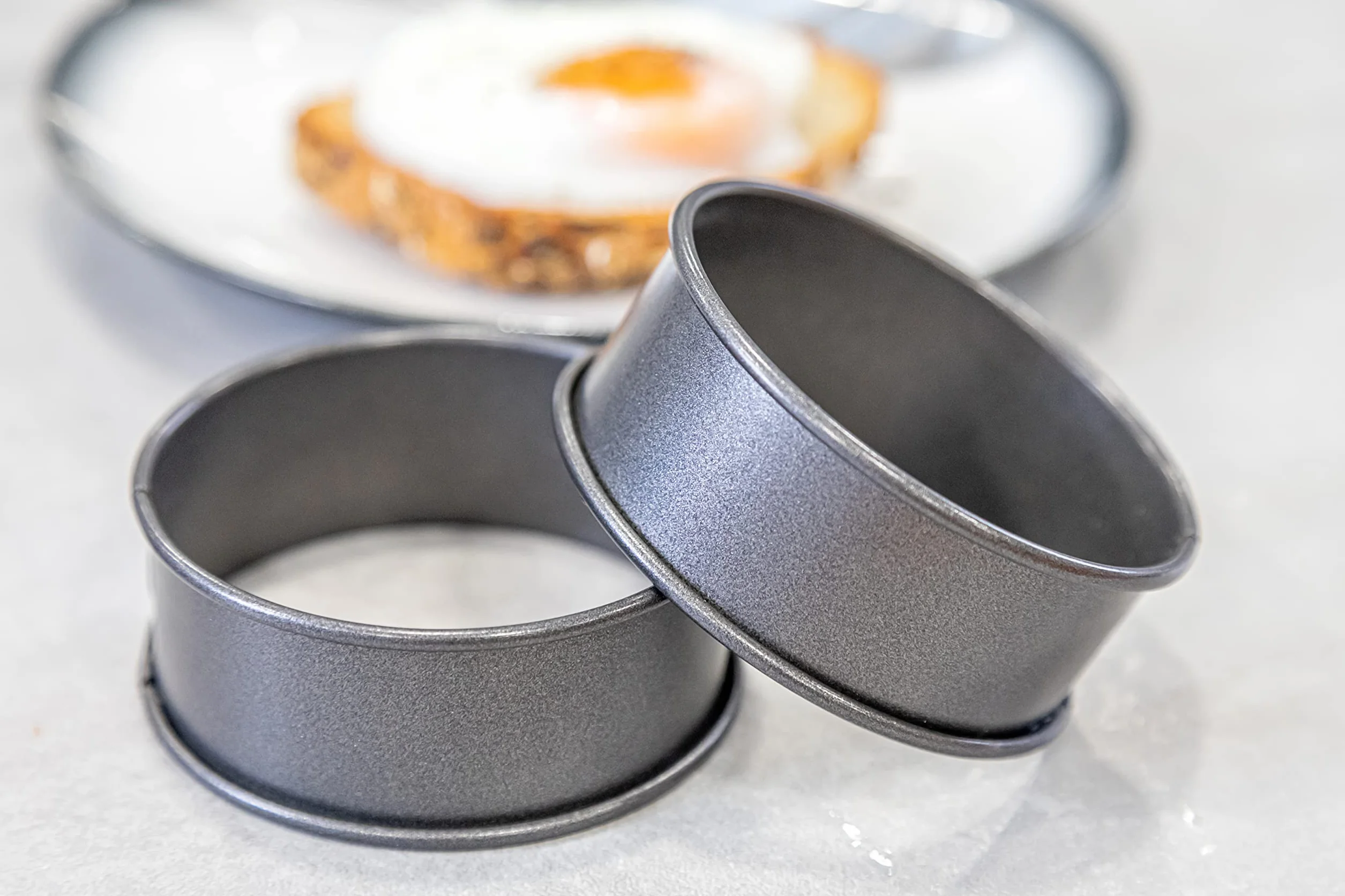 KitchenCraft pierścienie do jajek ze stali nierdzewnej, nieprzywierające, zestaw 2 szt.