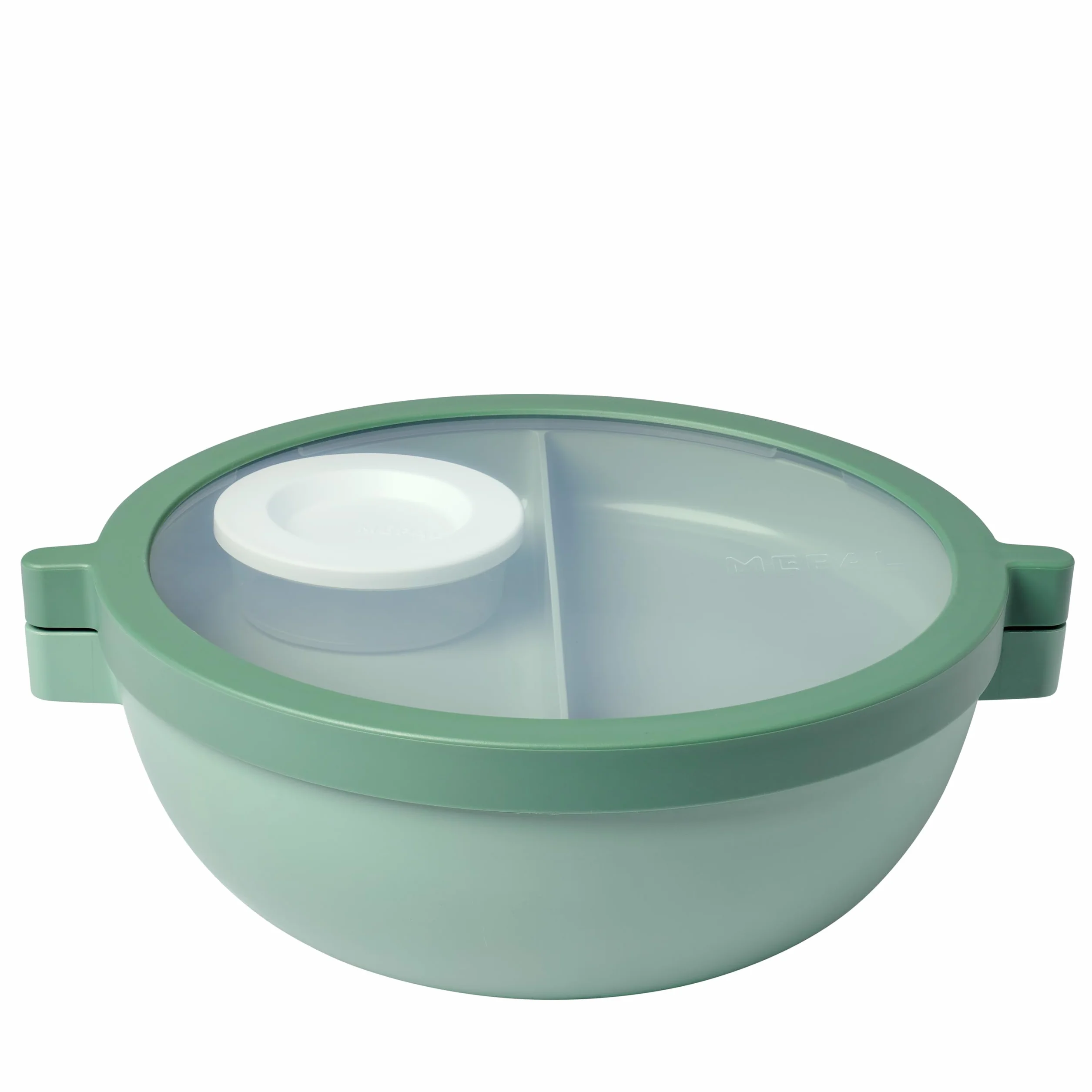 Mepal Vita Podstawowa Miska na Lunch Bento, Wiele Przegródek, Dodatkowa Miska z Pokrywką, Pojemnik na Sos i Taca, Pudełko Bento, Pudełko na Sałatki, 1500 ml, Nordic Sage