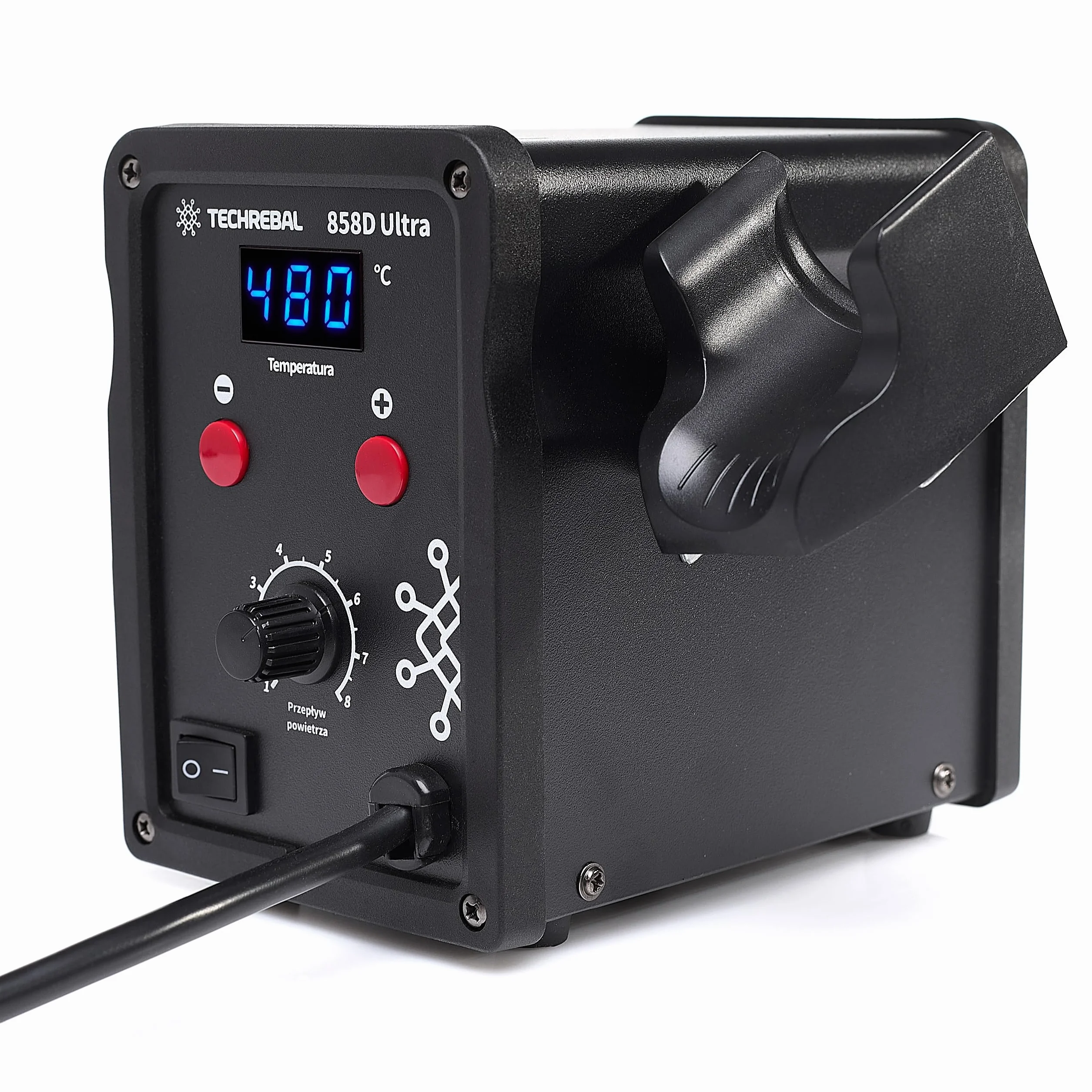 Stacja lutownicza hot air Spawarka do plastiku Techrebal 858D Ultra 750W