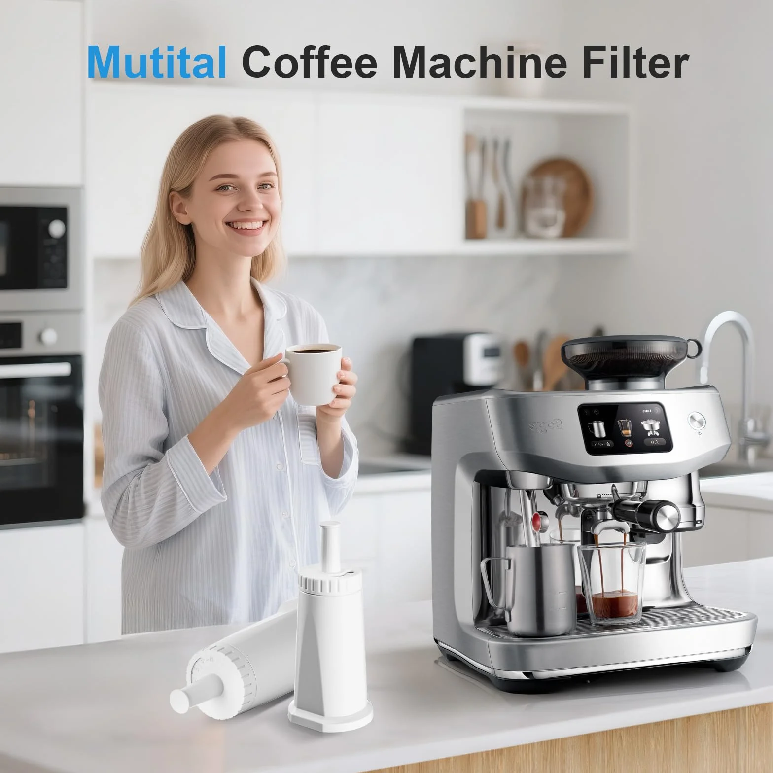 Mutital Zamiennik filtra do w pełni automatycznych ekspresów do kawy Sage Barista Express Pro, filtr wody do SES810/SES880/SES920/SES980/SES980/SES990