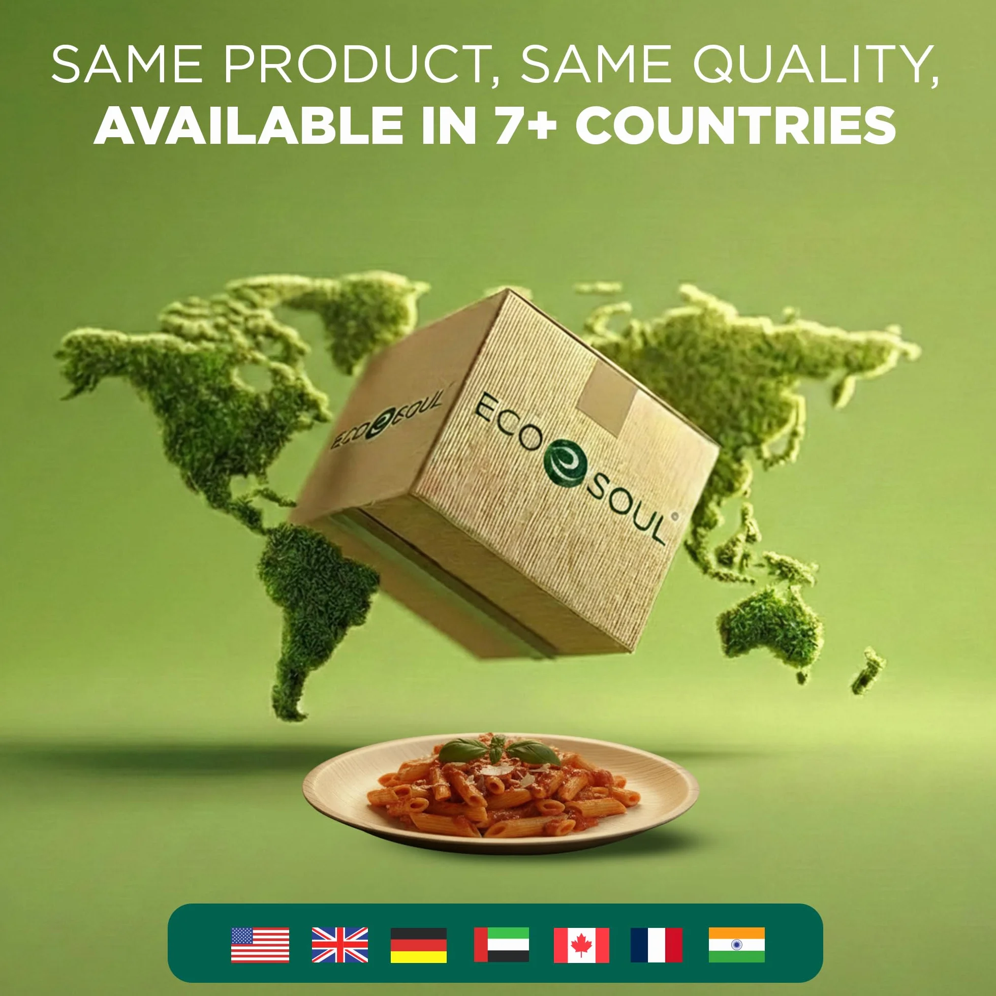 ECO SOUL W 100% kompostowalna okrągła płyta z liści palmowych, 100 sztuk, biodegradowalne i jednorazowe talerze, przyjazne dla środowiska i wytrzymałe, jak drewniane talerze, talerze piknikowe i