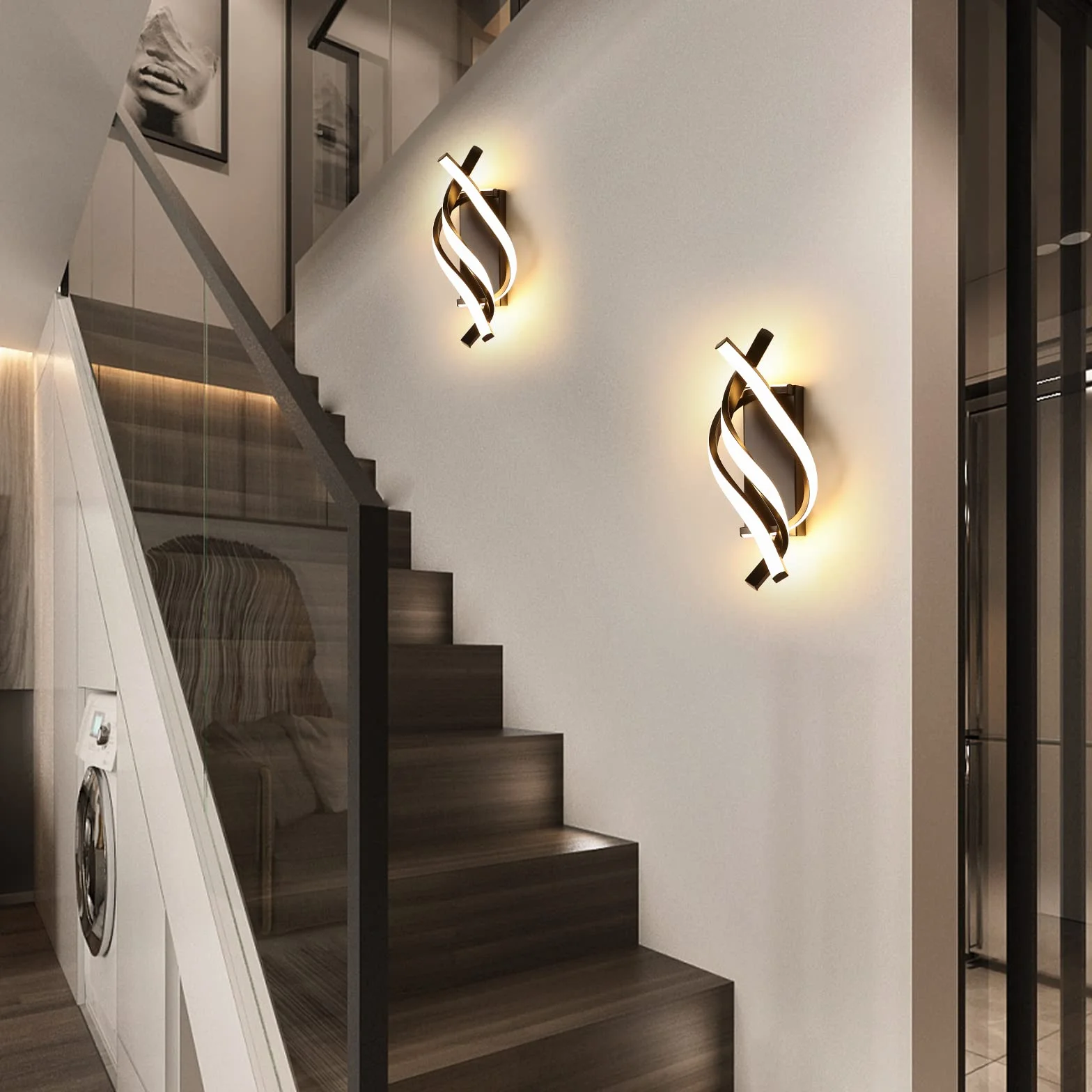 Comely Wewnętrzny Kinkiet LED, 22W 2500LM Prosta Lampa Ścienna LED, Oprawa Kinkiet Wewnętrzny Do Sypialni, Korytarza, Salonu, Biura, Jadalni