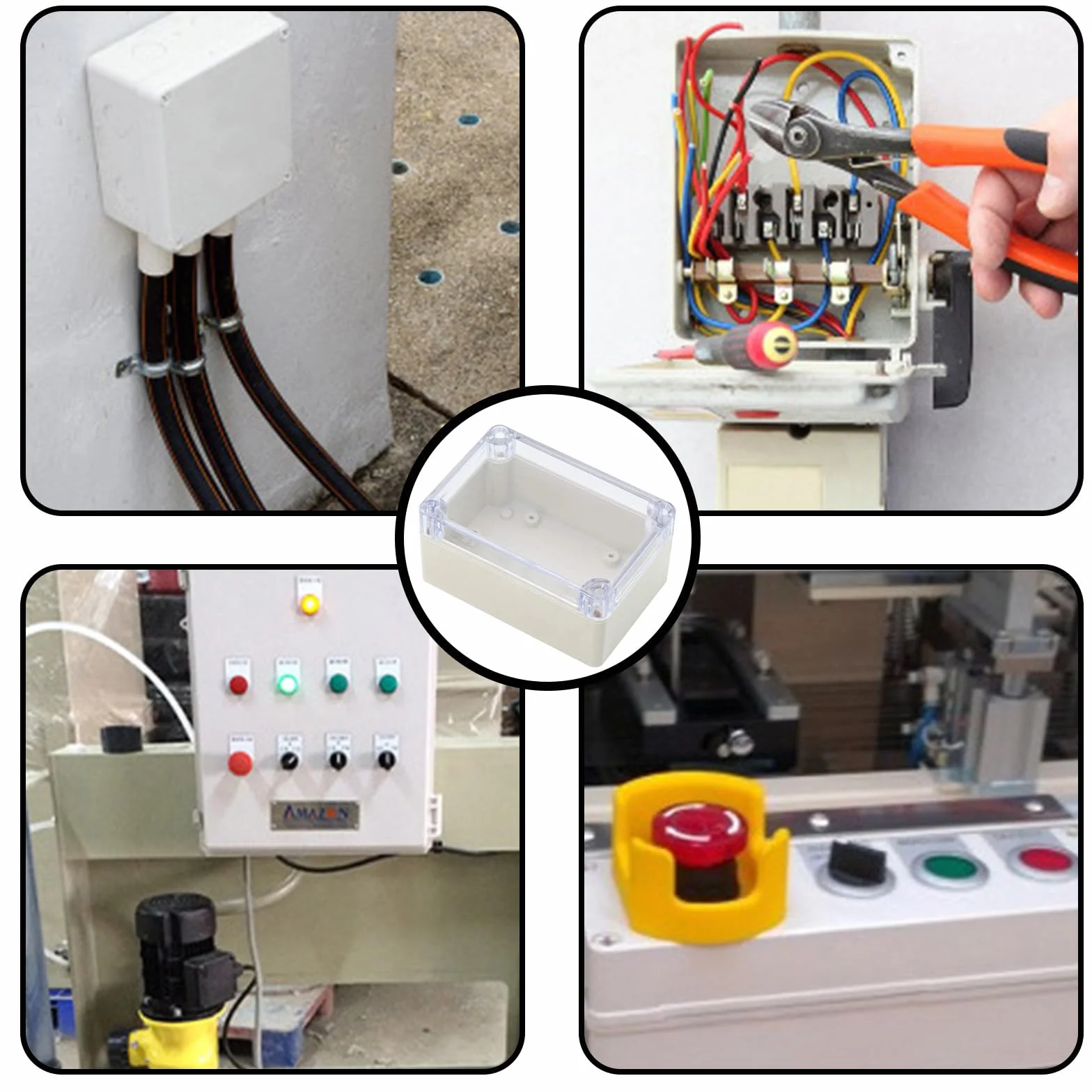 3 sztuki, wodoszczelna obudowa IP65, obudowa przemysłowa, obudowa elektroniczna, pudełko z przezroczystą pokrywą do kabli wewnętrznych i zewnętrznych, 100 x 68 x 50 mm