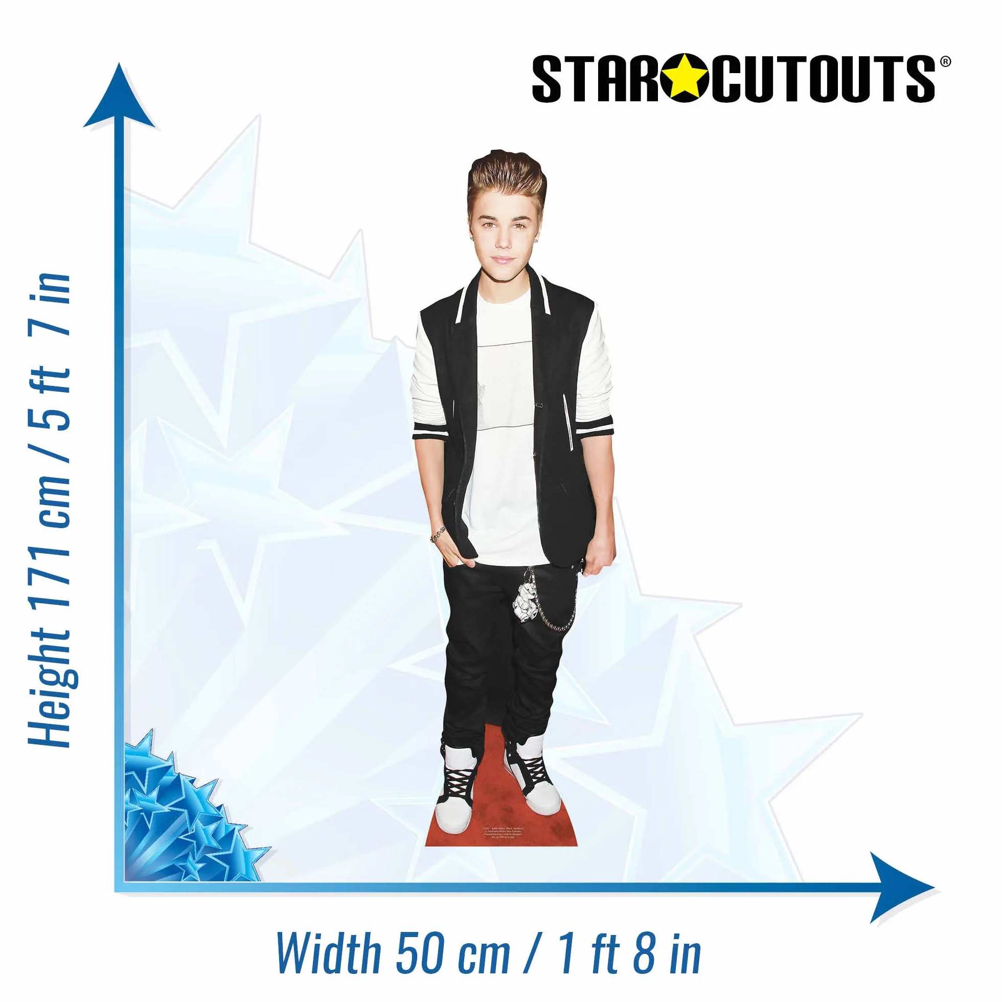 JUSTIN BIEBER 171 cm LIFESIZE CARDBOARD CUTOUT STANDEE