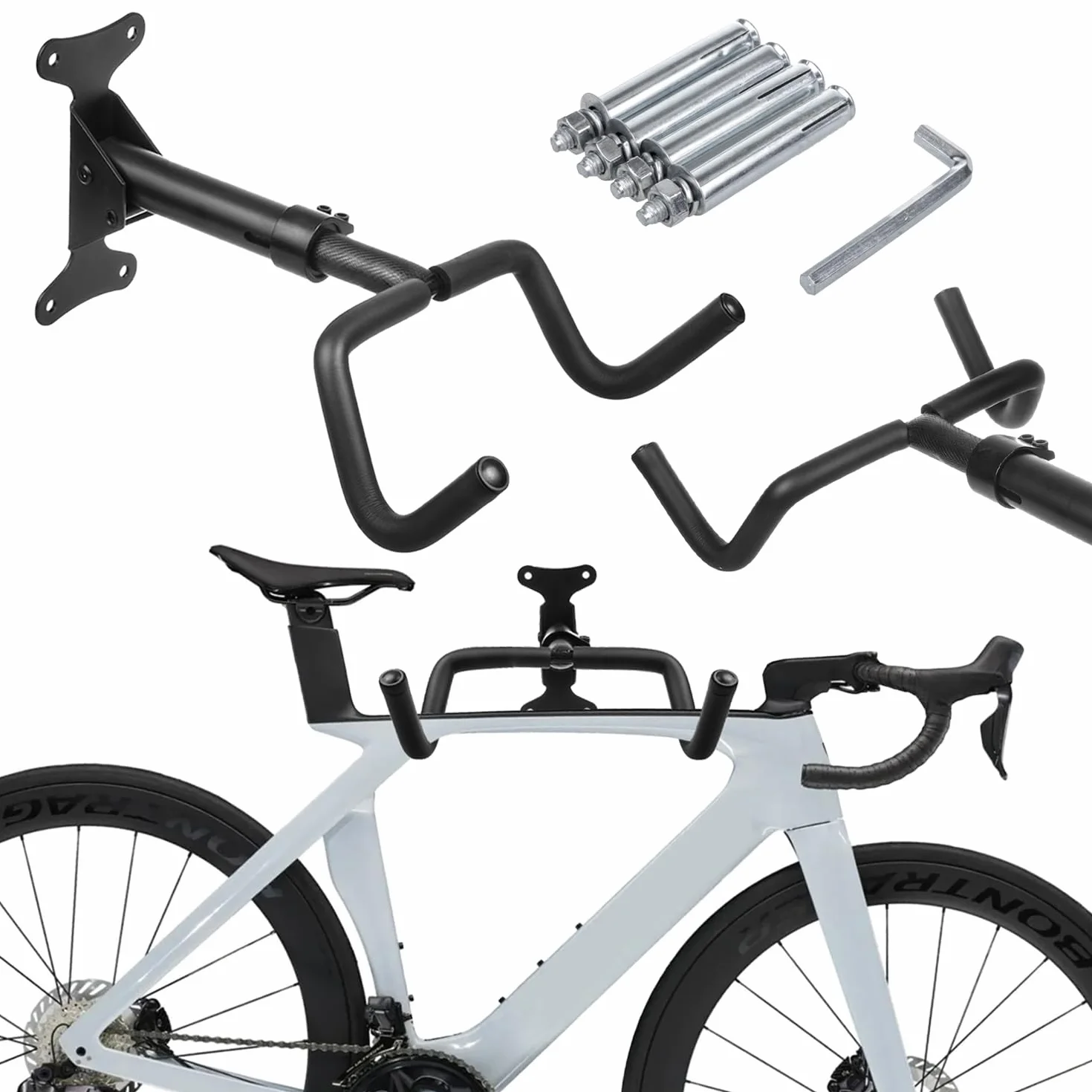 Maclean MC-431 Rowerowy Uchwyt Ścienny Poziomy, Stal, Maksymalne Obciążenie 30kg