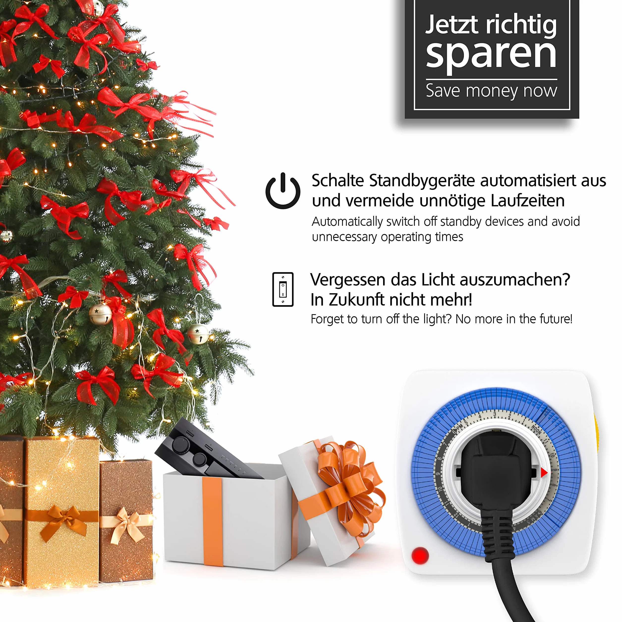 Benon Mechaniczny timer z 96 segmentami (15 min), funkcja automatycznego włączania i wyłączania z kontrolą rodzicielską (maks. 3680 W) biały