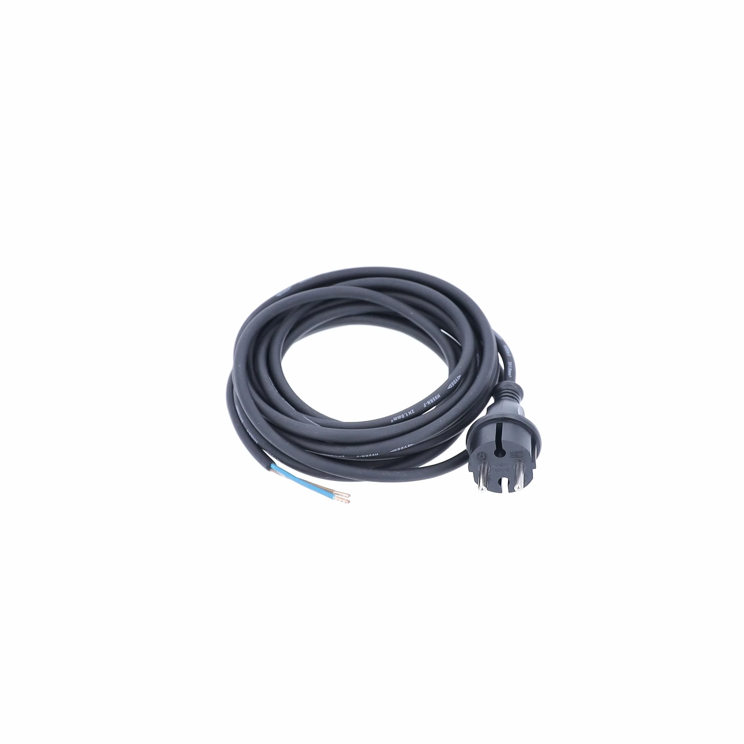 as - Schwabe Bohrmaschinen-Anschlussleitung, 5 m Gummi-Anschlussleitung H05RN-F 2x1,0mm², Konturenstecker mit Leitung, Adapter-Kabel mit Aderendhülsen, 230V, 16A, IP44, schwarz, 70530