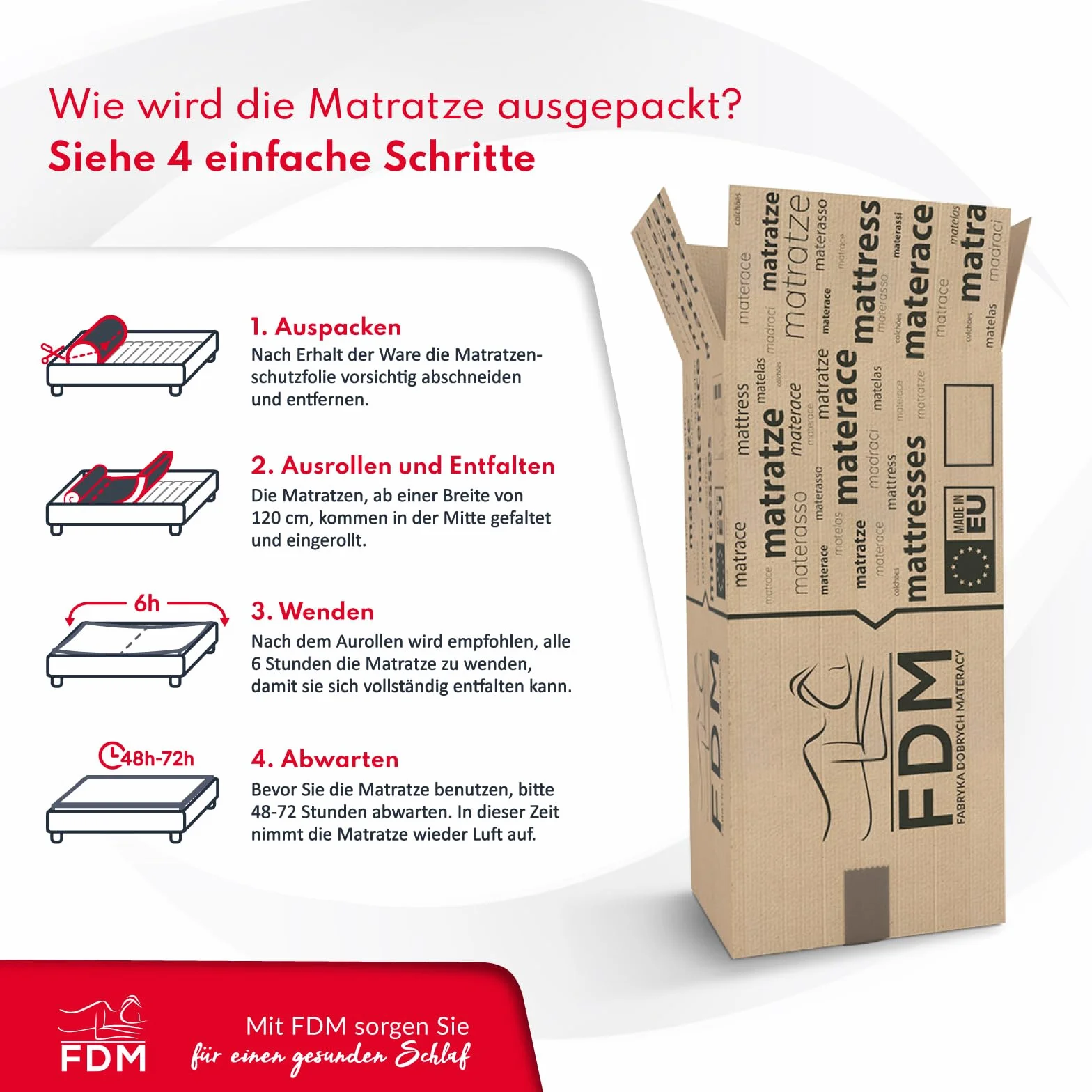 FDM Nakładka na materac KOKOS, 160 x 200 cm, stopień twardości H4, wysokość ok. 1 cm, nadaje się dla alergików, certyfikat Öko-Tex, kolor biały