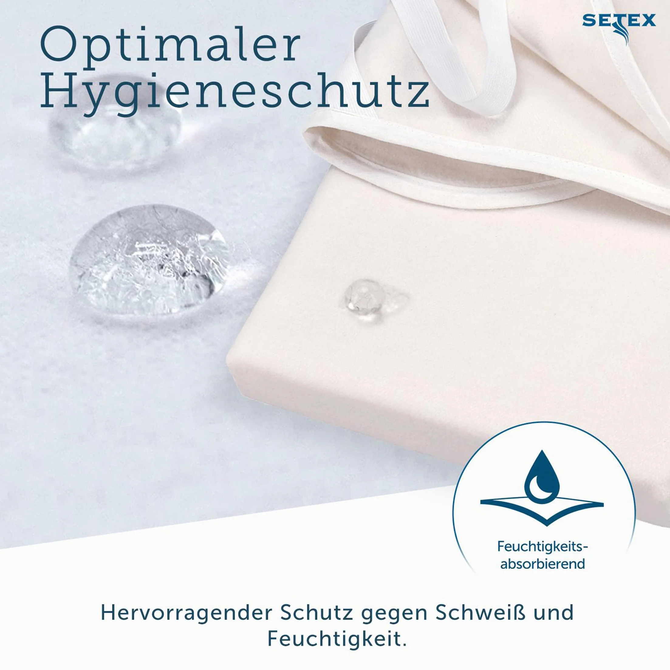 Setex 1607 160200 001 001 (SE0) Molton Ochraniacz Na Materac, 100% Bawełna, Biały, 160 200 cm