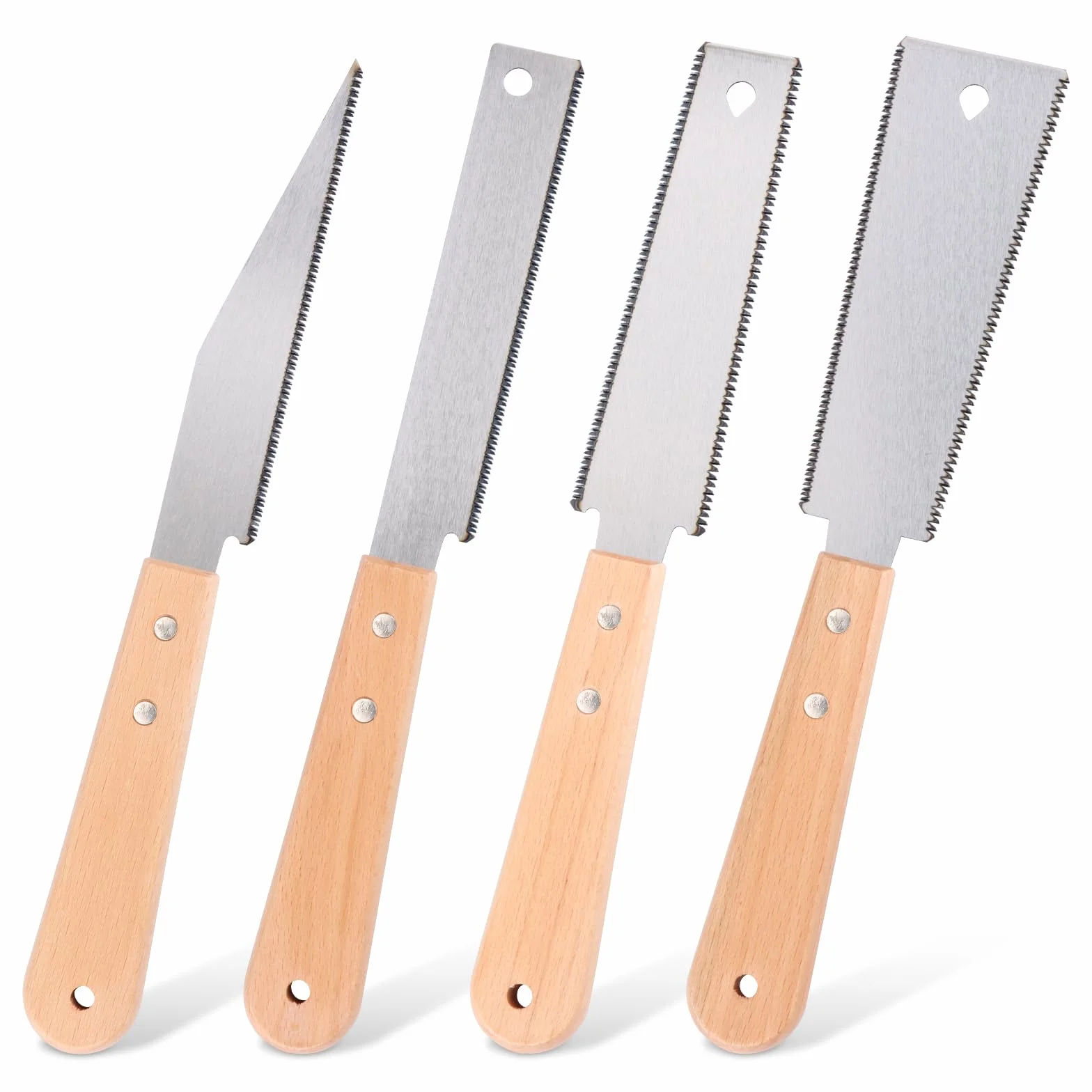 4 sztuki japońskiej piły ręcznej 15 cm, mała piła precyzyjna do drewna, dwuostrzowa, 11/17 TPI, narzędzia do cięcia poprzecznego, cięcia wzdłużnego (srebrne)