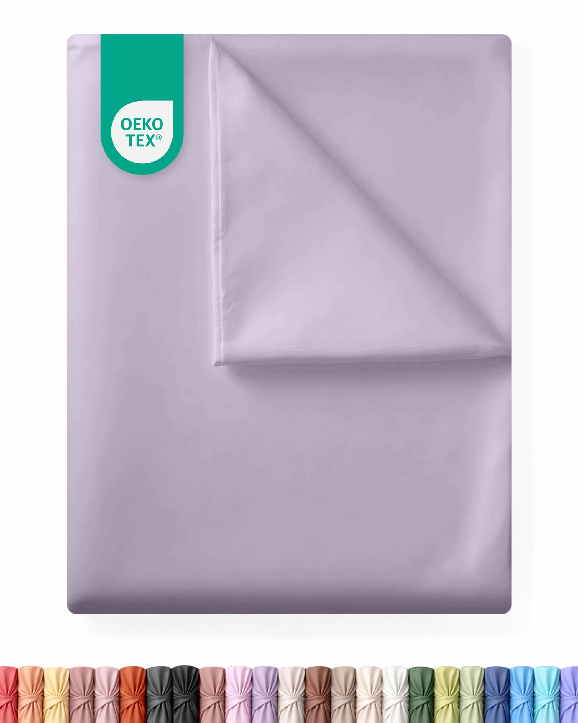 Utopia Bedding - Płaskie Prześcieradło Podwójne (225 x 255 cm, Lawendowy) - Soft Brushed Microfiber Fabric - dla rozmiaru łóżka 135 x 190 cm