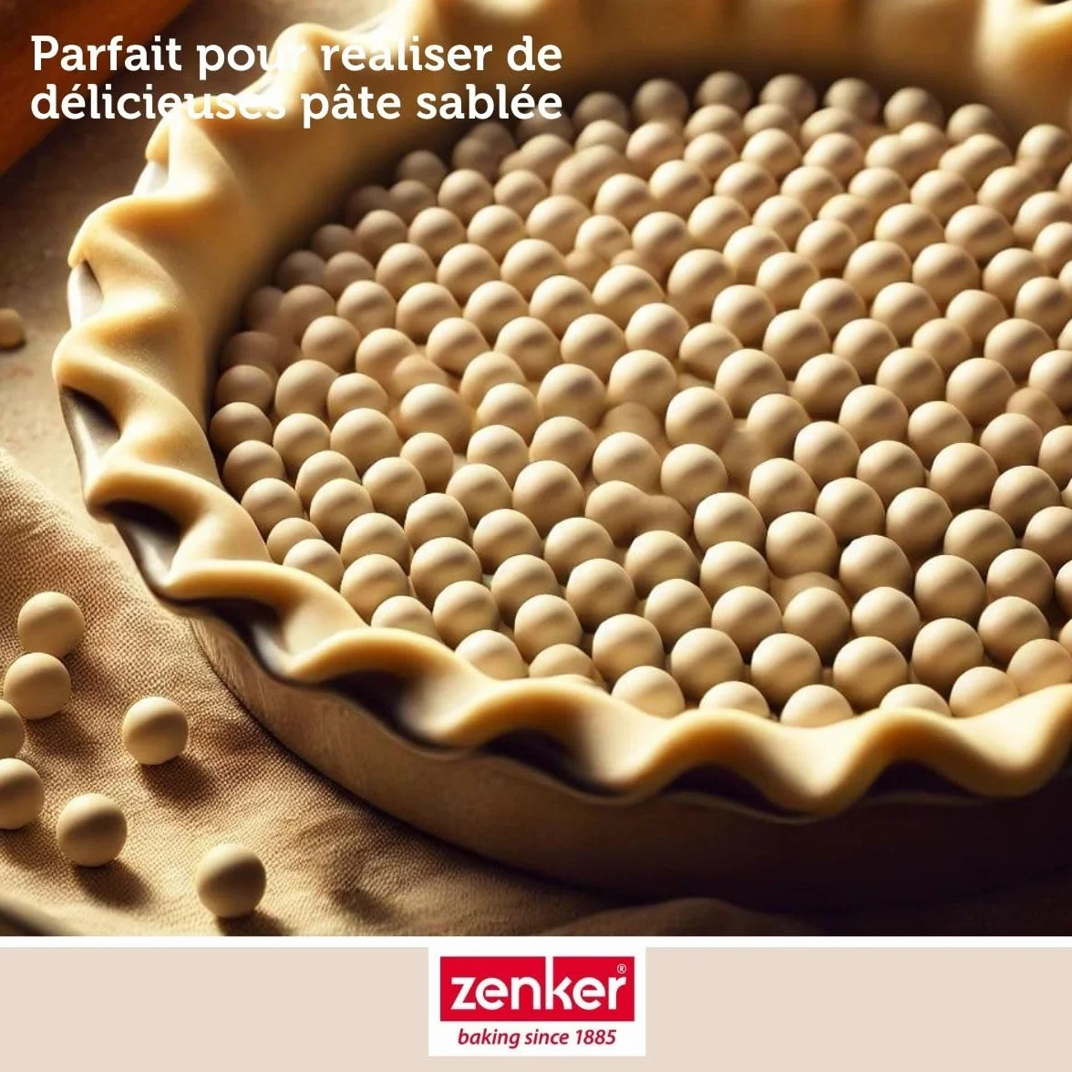 Zenker 9929850 Zestaw 2 wiaderek do ciasta szlifowanego, kulki do pieczenia ciasta szlifowanego, kulki do pieczenia, ceramiczne, białe, 1,1 cm