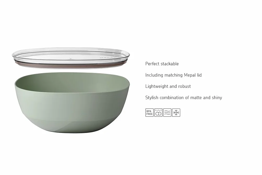 Mepal Serving bowl Silueta 5.0 l with lid Nordic white