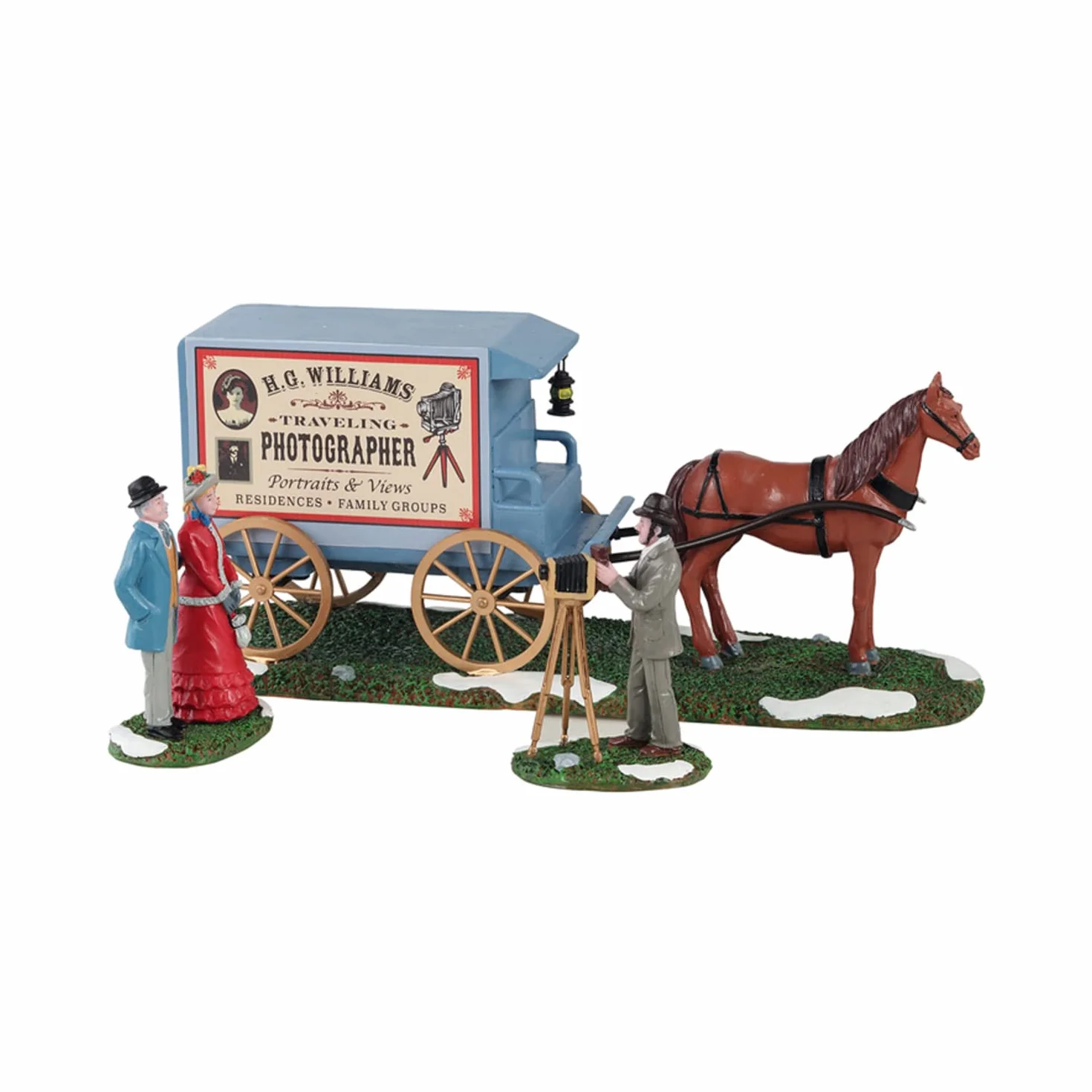 Lemax - Traveling Photographer Wagon, Set Of 3