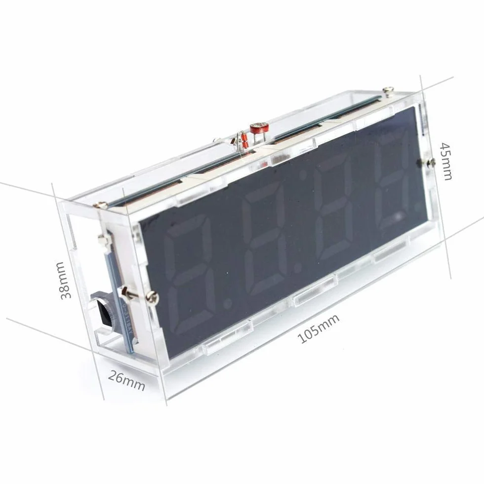 Elektroniczny Zegar Do Samodzielnego MontażU, 4-Cyfrowy Cyfrowy Zegar Led Do Samodzielnego MontażU Zestaw Elektroniki, Automatyczne WyśWietlanie Czasu/Temperatury (Zielone)