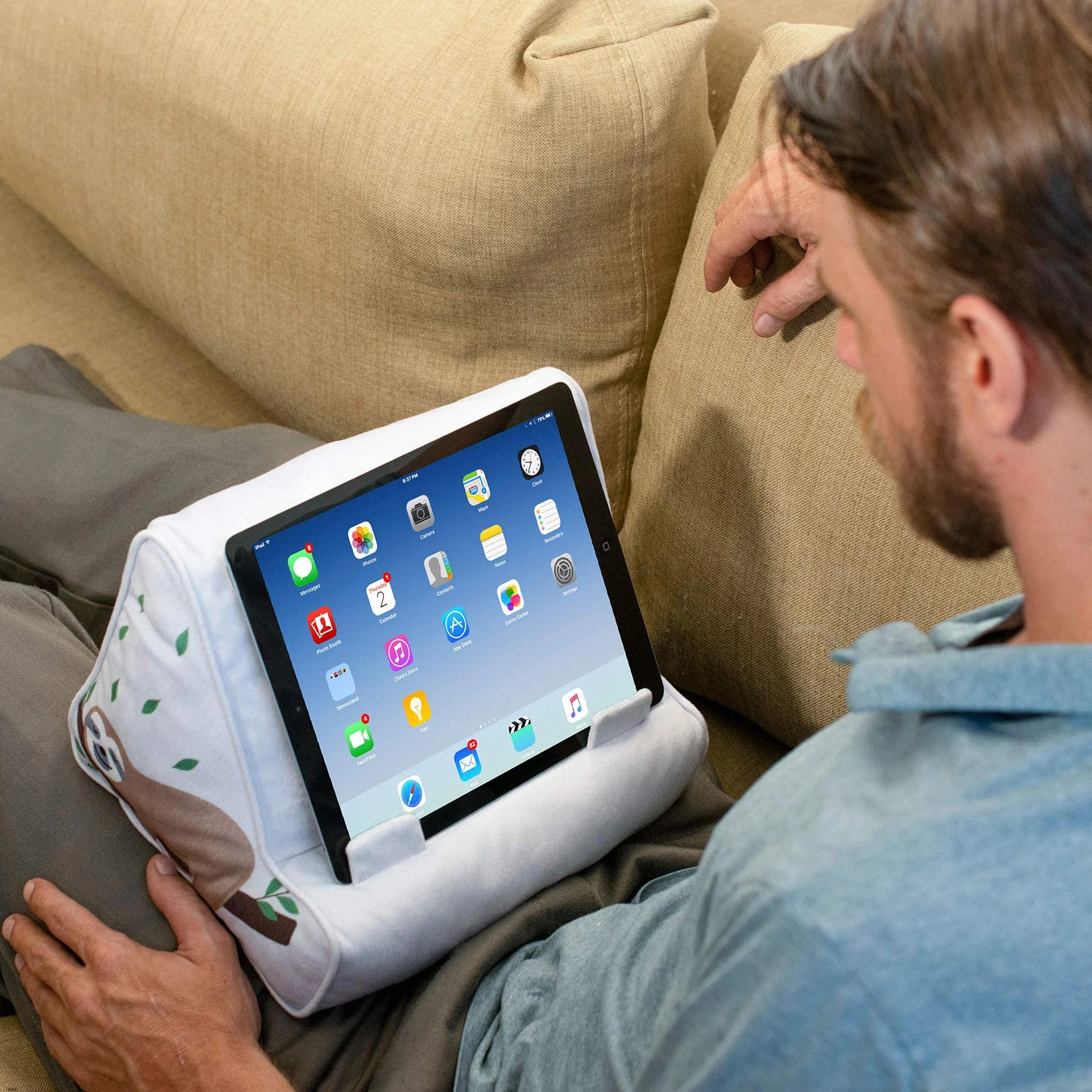 Book Couch iPad Stand | Tablet Stand | Book Holder| Reading Pillow | Reading in Bed at Home | Tablet Lap Rest Cushion | Fun Novelty Gift Idea for Readers, Book Lovers | Phones and eReaders