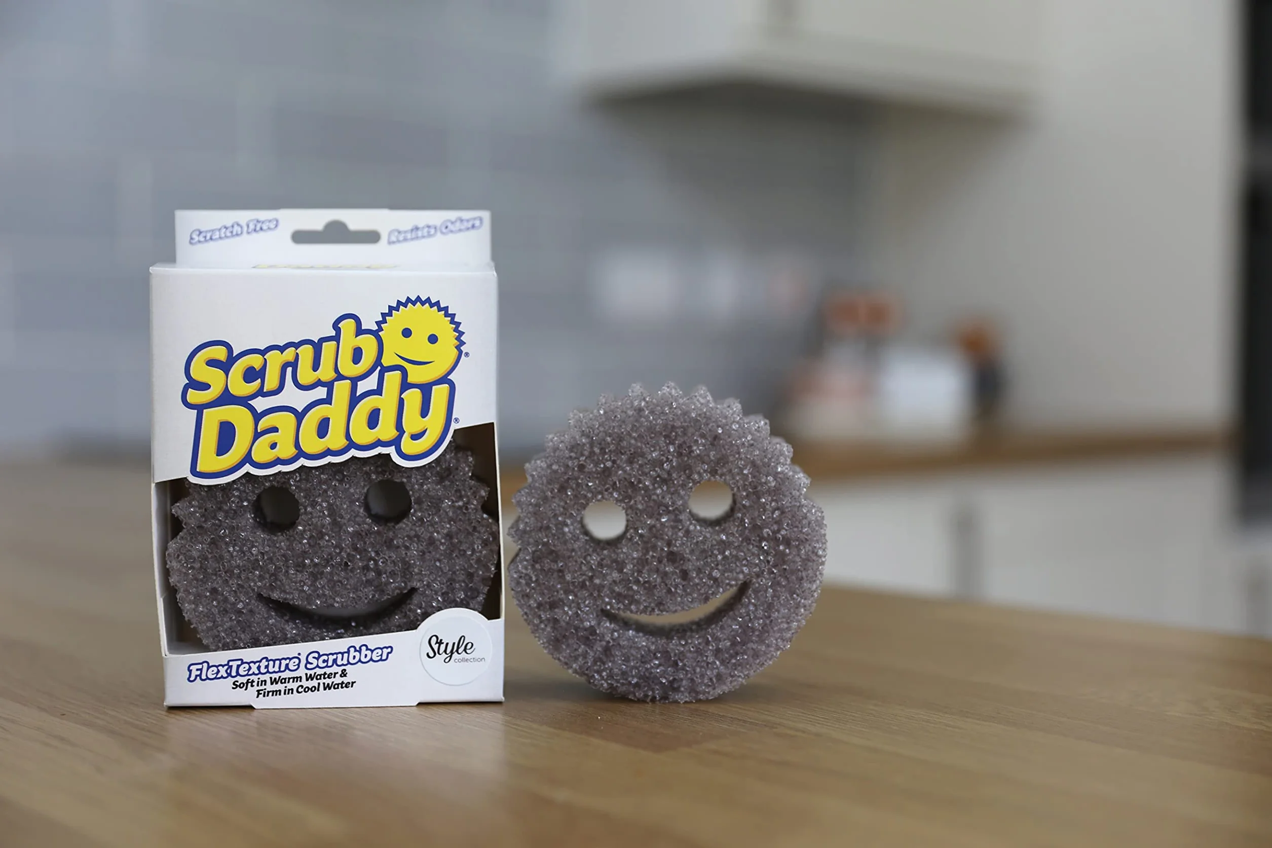 Scrub Daddy Kolekcja stylów - szara gąbka do debugowania, czyszczenie zmieniające teksturę, 1 opakowanie po 1, SDSTGY
