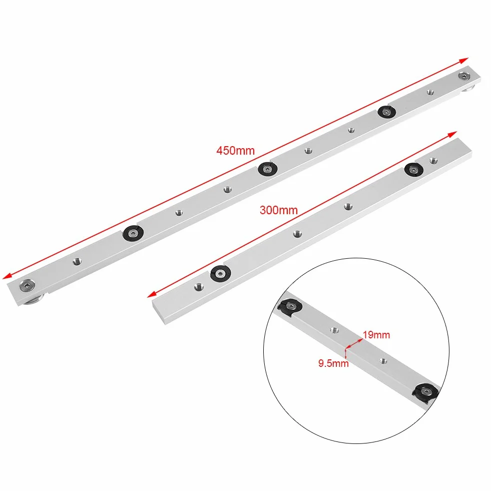 Pręt ukośny ze stopu aluminium Mitre Bar Guage Bar Slider Stół Piła miernik Pręt Drewniany Narzędzie do obróbki stolarskiej (450 mm)