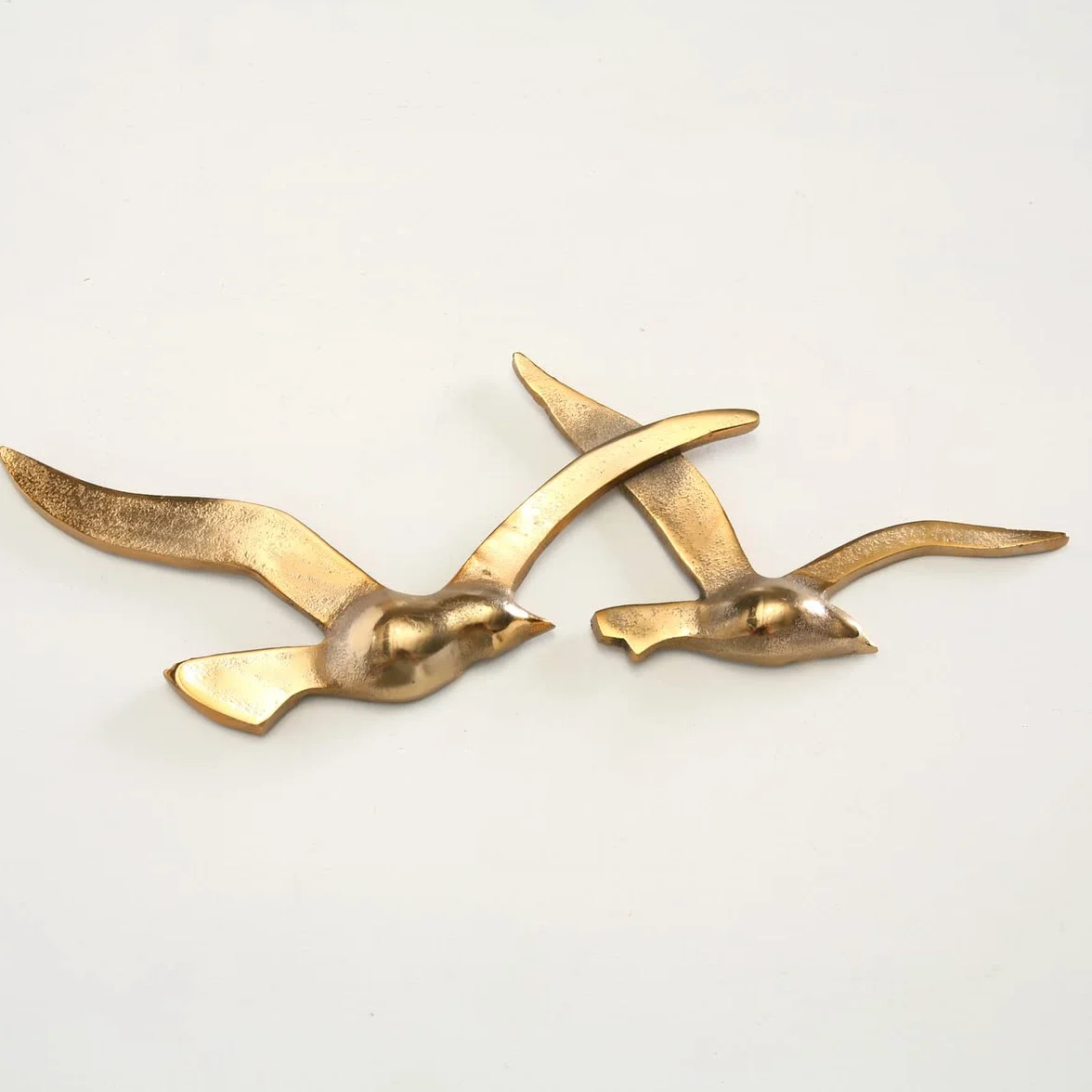 Boltze Birdy 1011623 metalowa dekoracja ścienna w stylu morskim do korytarza, salonu, jadalni, złota