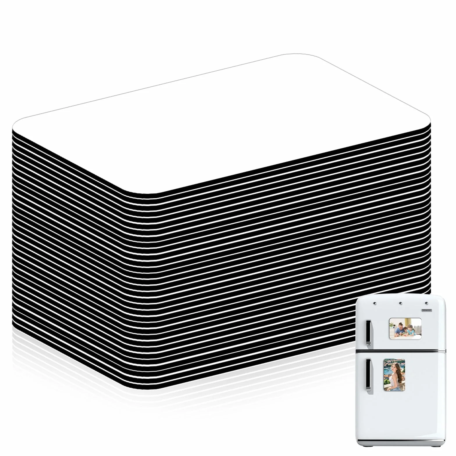 Opakowanie 50 pustych magnesów do sublimacji: 5,5 cm x 7,5 cm, puste magnesy do sublimacji, magnesy dekoracyjne DIY do kuchni, kuchenki mikrofalowej, biura, ściany, drzwi, dekoracja