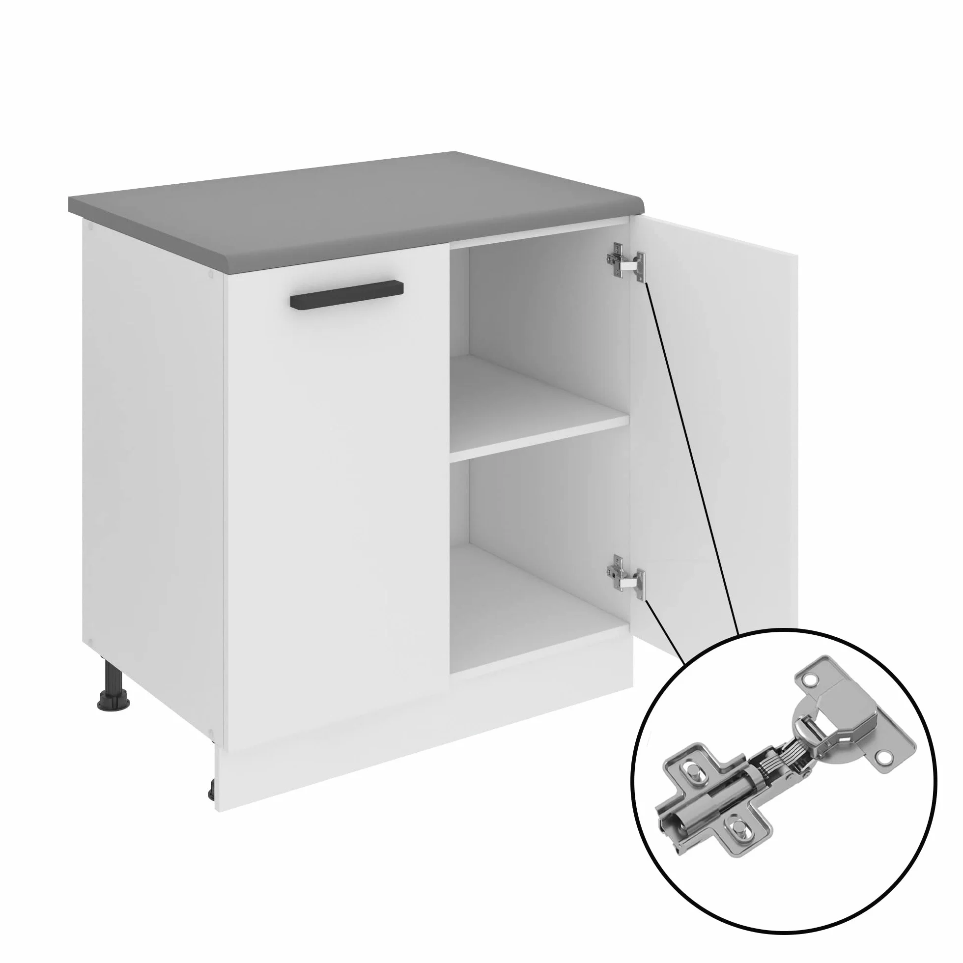 Belini szafka pod zlewozmywak, 60 cm szerokości, bez blatu roboczego, szafka pod zlewozmywak z 1 drzwiami, dąb sonoma