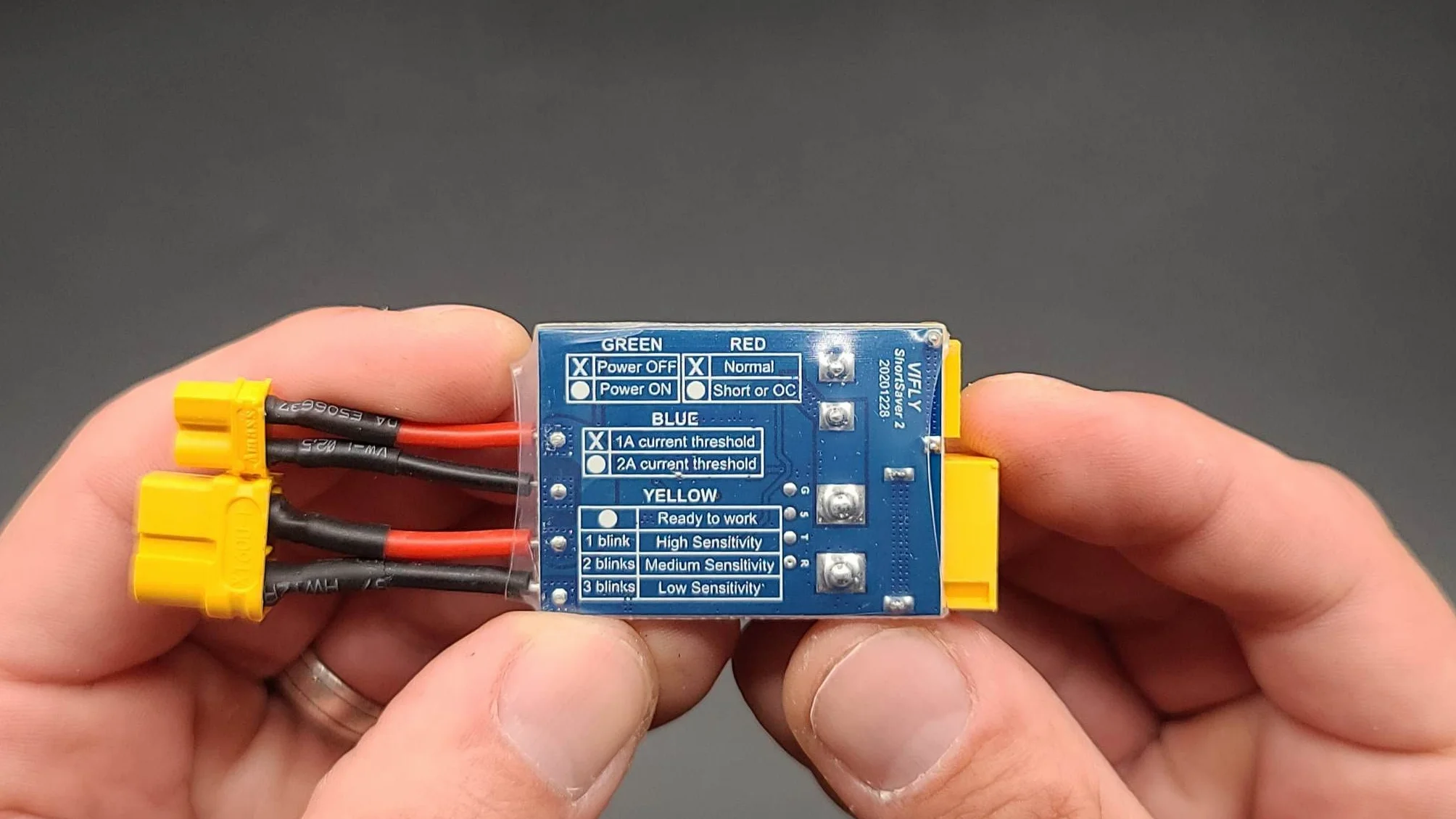 VIFLY ShortSaver V2 inteligentny ogranicznik dymu elektroniczny bezpiecznik do wykrywania i zapobiegania zwarciom i przeciążeniu, przełącznik zasilania do wiązania odbiornika XT30 XT60 dostępny