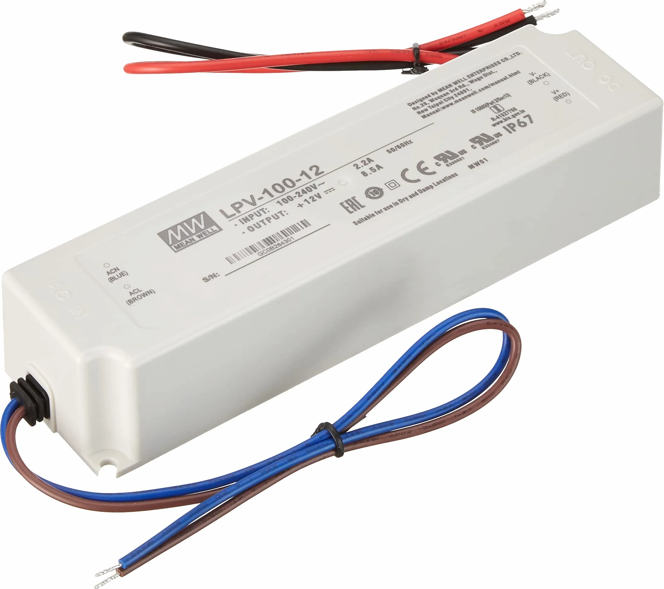 Meanwell LPV-100-12 zasilacz LED 100 W, 12 V, 8,5 A