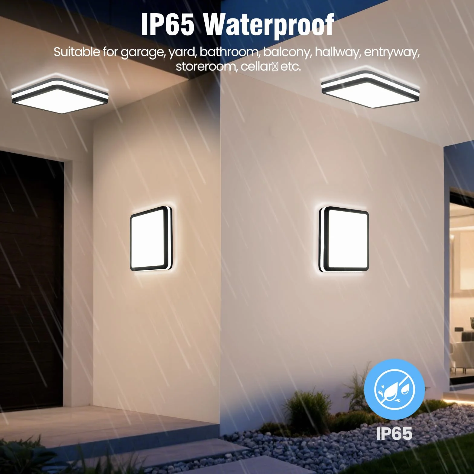 LEZOE Lampa sufitowa do łazienki IP65, odporna na wilgoć, 18W/12 W, 2700 lm, 150Lm/ w; lampa sufitowa 3000K/4000K/6500K, idealna do garażu/korytarza/salonu, łazienki, kuchni/balkonu/sypialni szary