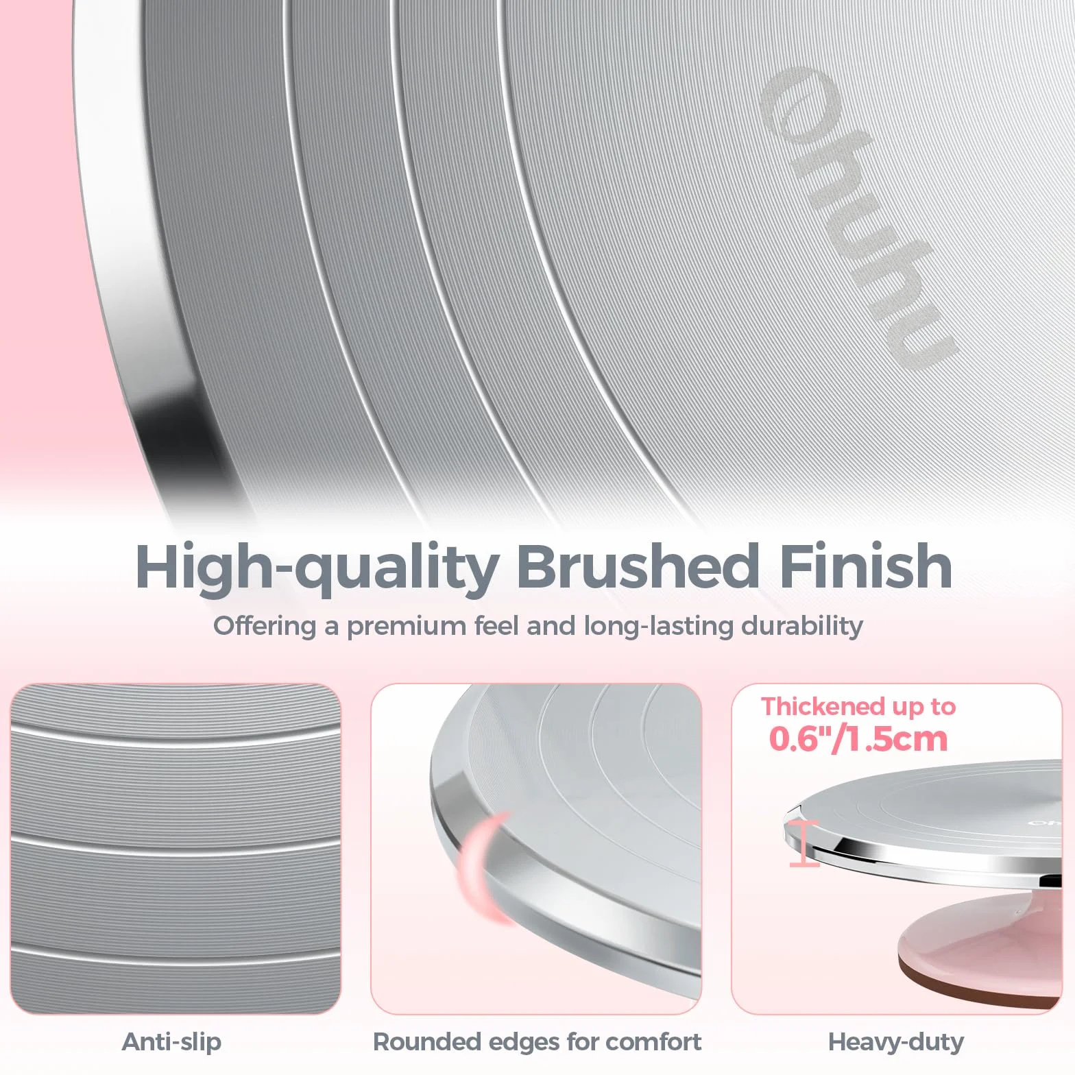 Ohuhu Gramofon do ciast, 30 cm gramofon do dekorowania ciast, stojak obrotowy ze stopu aluminium, stół do obracania ciasta do pieczenia dekoracji ciasta, prezent na Boże Narodzenie