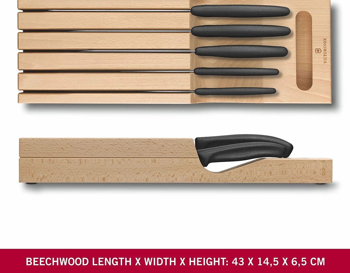 Victorinox, 6.7143.5, Storage + Cutting Boards, Schubladen-Messerhalter, robuster Kunststoff-Griff, Mandel-Beige, Made in Switzerland,