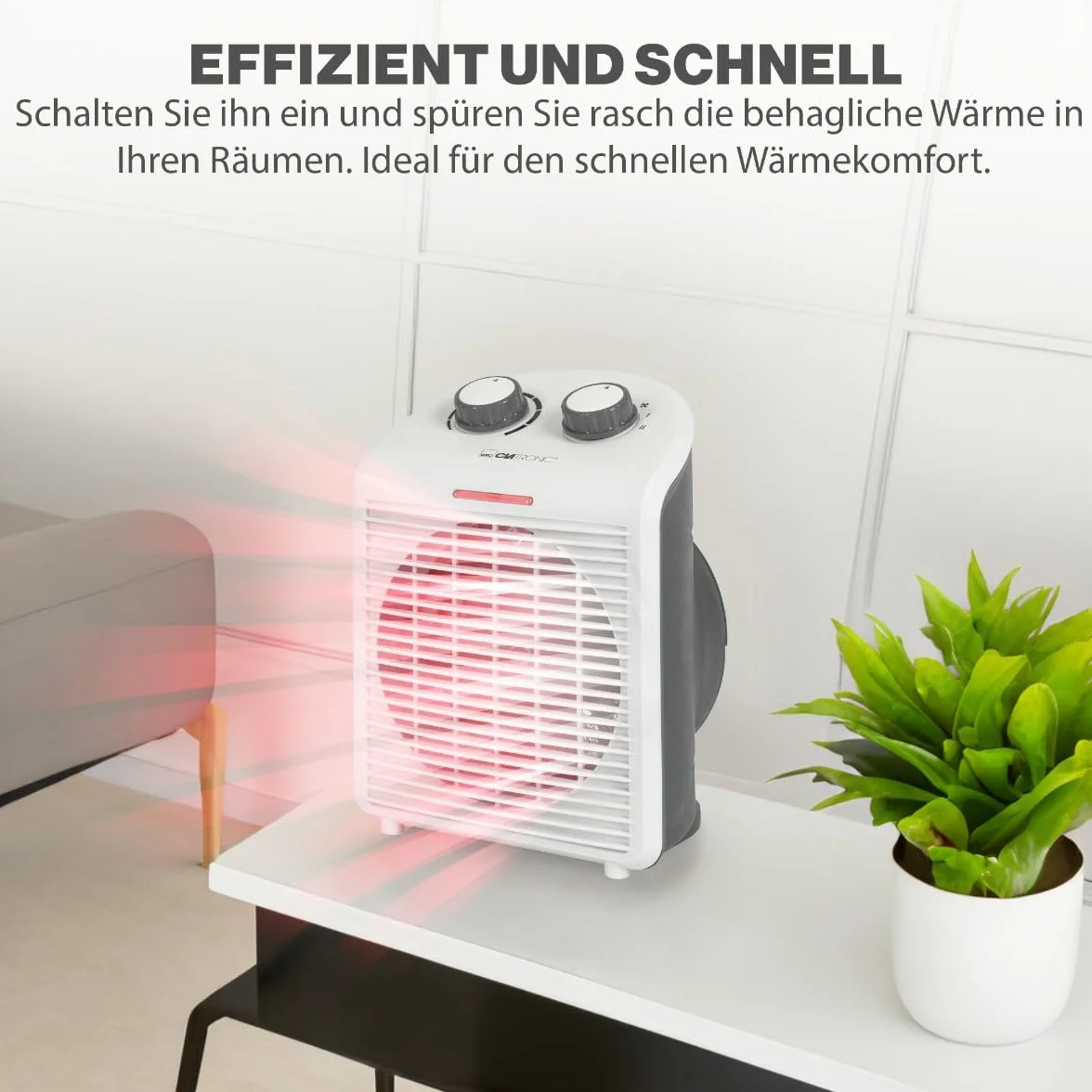 Clatronic 263951 Termowentylator, Biały, 1 Sztuka