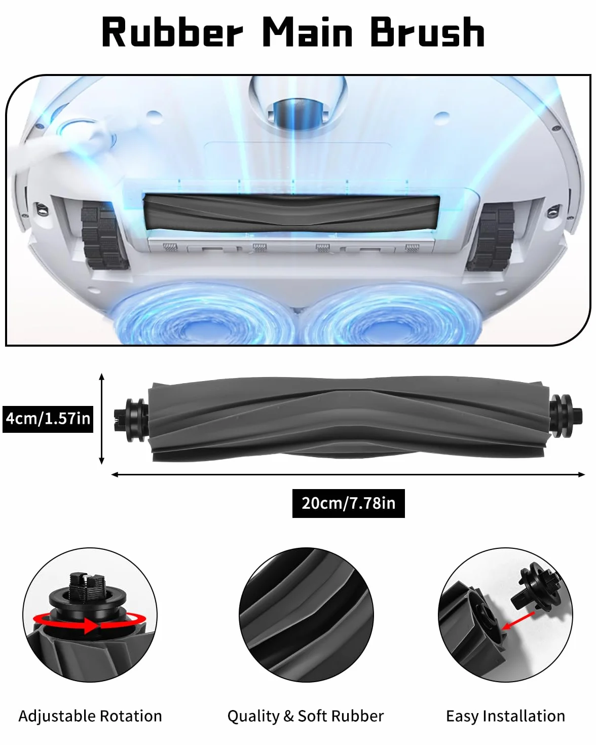 Jissta Zestaw akcesoriów do odkurzacza robota Dreame L10s Ultra/L10 Ultra, 1 szczotka główna, 6 filtrów, 6 nakładek na mopa, 7 szczotek bocznych, 1 szczotka czyszcząca, akcesoria do Dreame L10 Ultra
