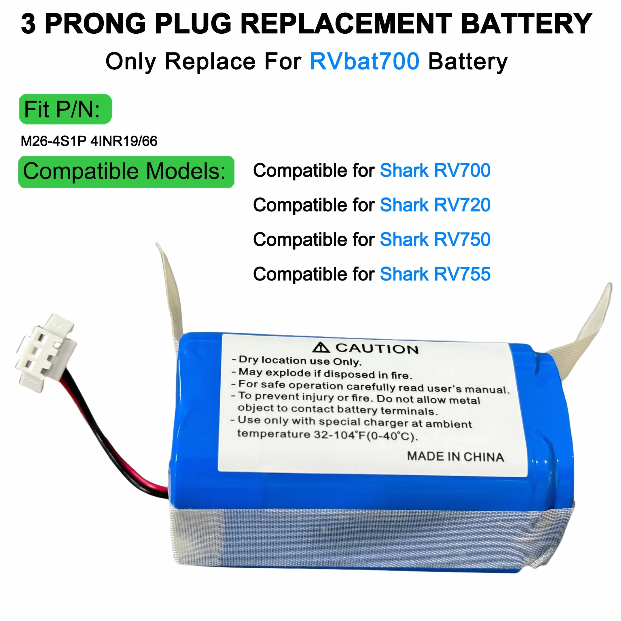 XITAIAN 14,4 V 2800 mAh INR18650 M26-4S1P Li-Ion akumulator zamienny do Shark RV700 RV720 RV725 RV750, Eufy RoboVac 11/11S/11S MAX, Proscenic 850T, Ecovacs DEEBOT N79 N79S RoboVac akumulator (wtyczka