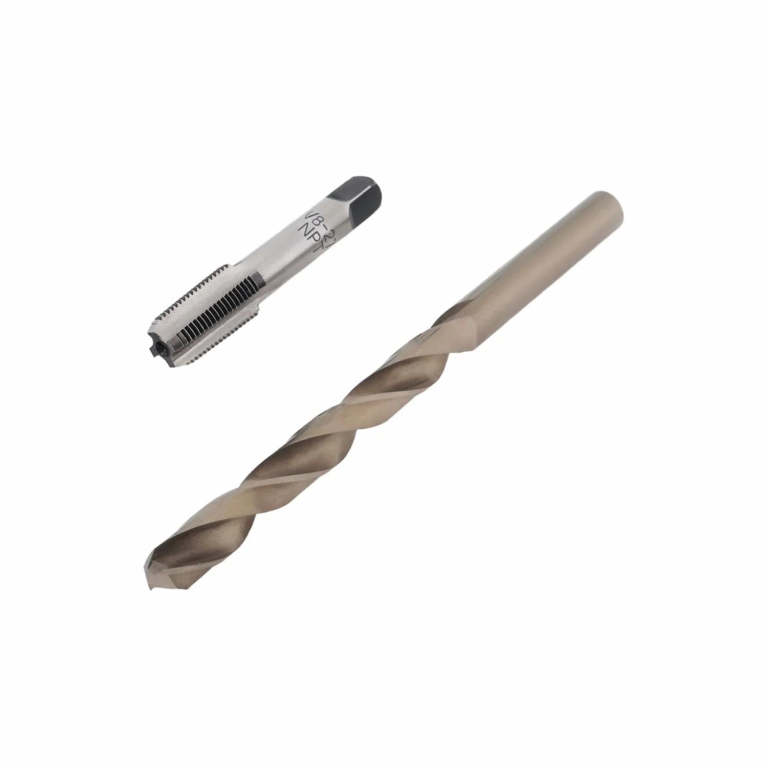 Zestaw gwintowników 1/8-27 NPT 8,3 mm HSS HSS HSS do metalu, tworzywa sztucznego, drewna, otworów NPT 1/8"