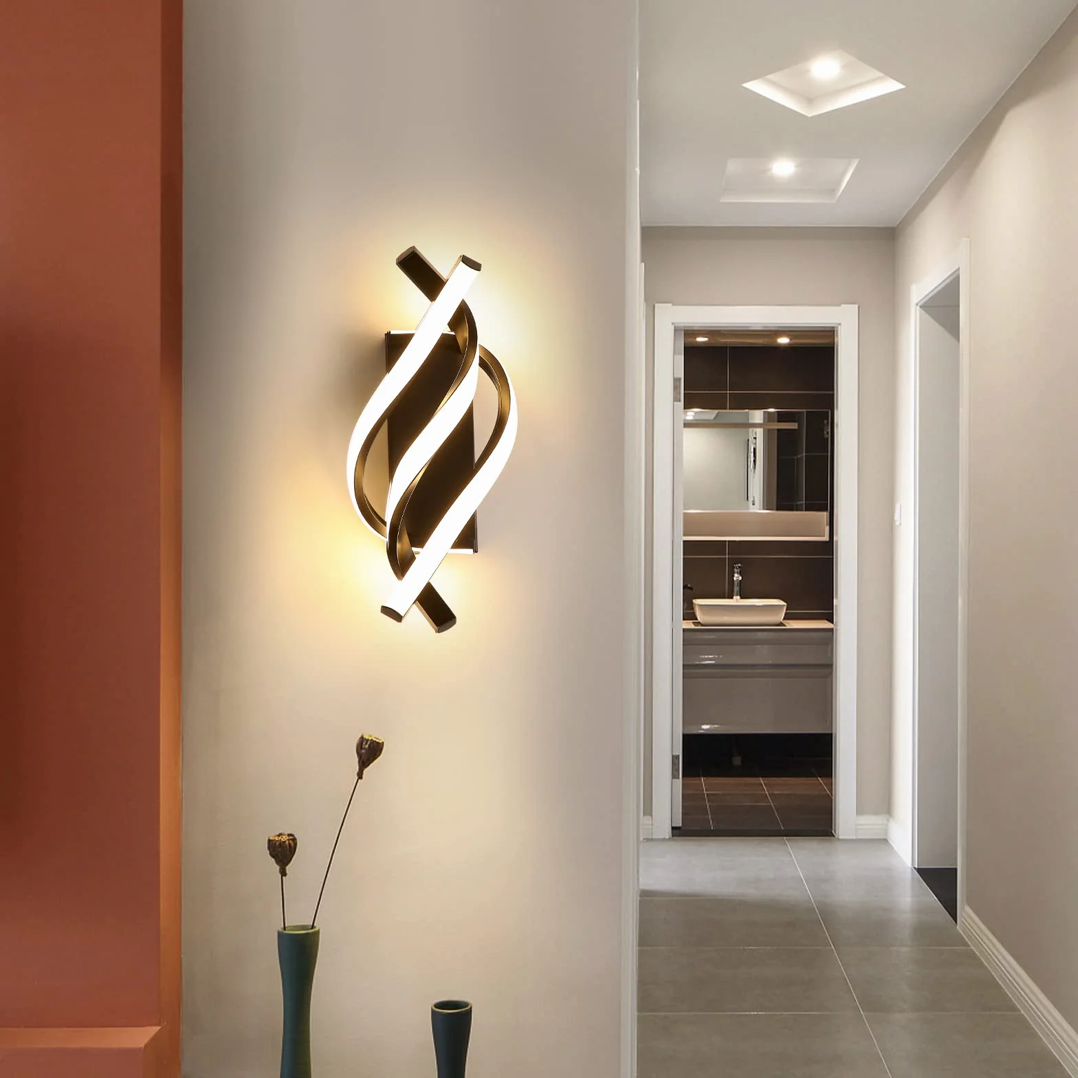 Comely Wewnętrzny Kinkiet LED, 22W 2500LM Prosta Lampa Ścienna LED, Oprawa Kinkiet Wewnętrzny Do Sypialni, Korytarza, Salonu, Biura, Jadalni