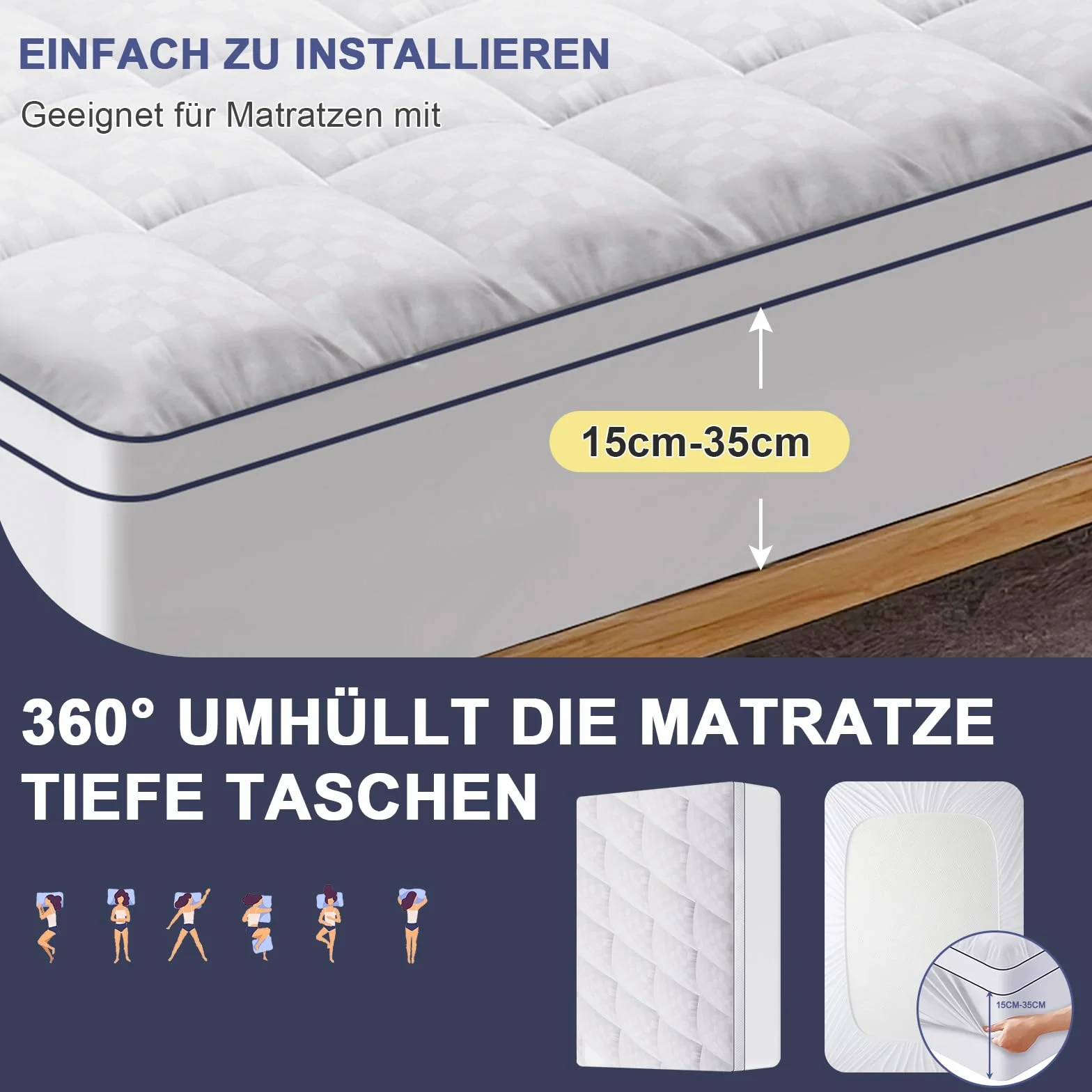 Podwójny materac 90 x 200 cm, bardzo miękki materac z mikrofibry, antyalergiczny i łatwy do czyszczenia