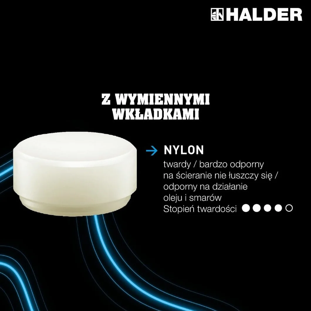 Halder 3377140 młotek z nietłukącym się uchwytem z rury stalowej, żółty, 40 mm