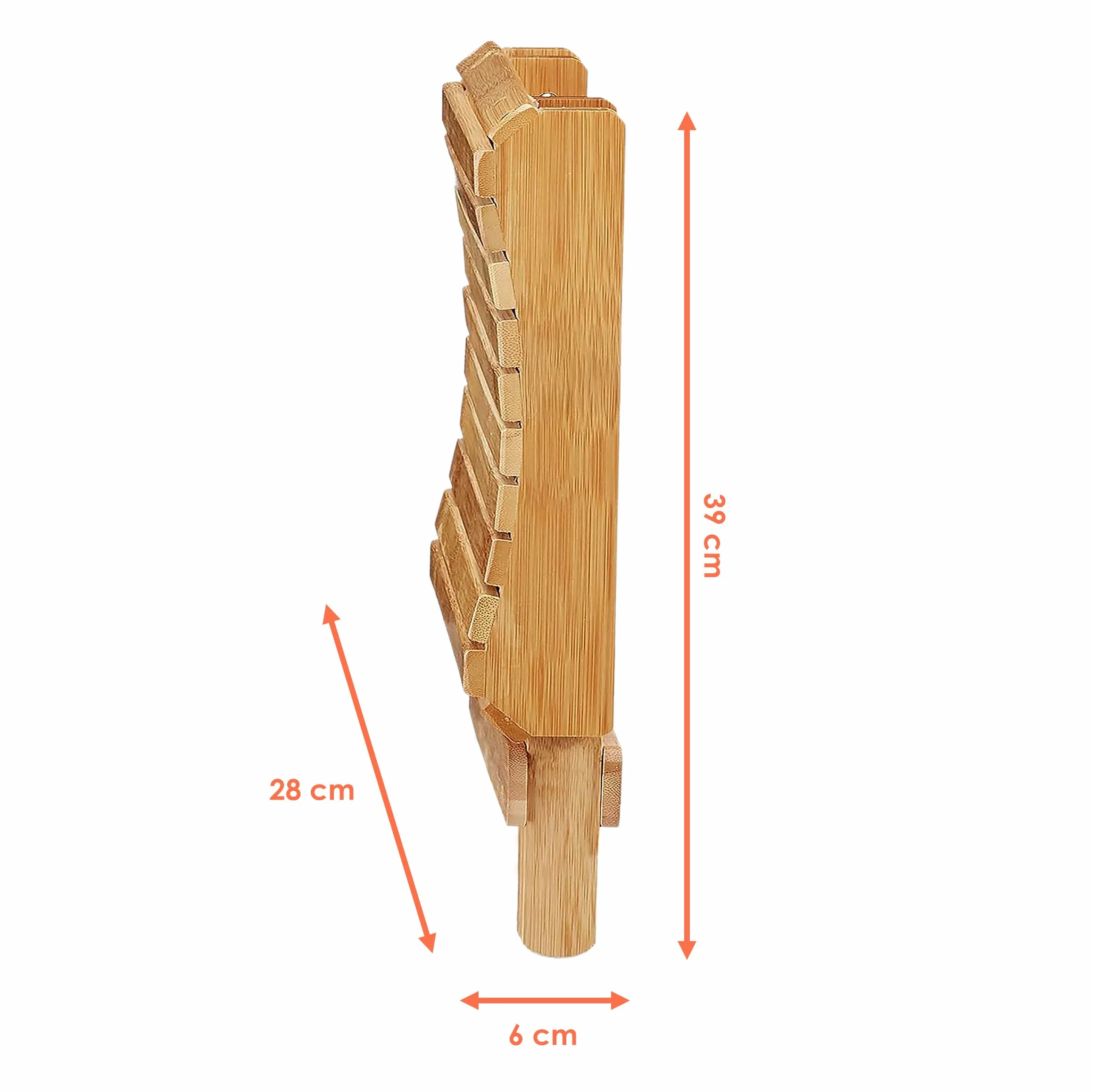 Spetebo Bambusowy składany taboret prostokątny w kolorze naturalnym - 28 x 28 cm - drewniany dekoracyjny taboret składany - uniwersalny składany stołek do kuchni, łazienki, korytarza