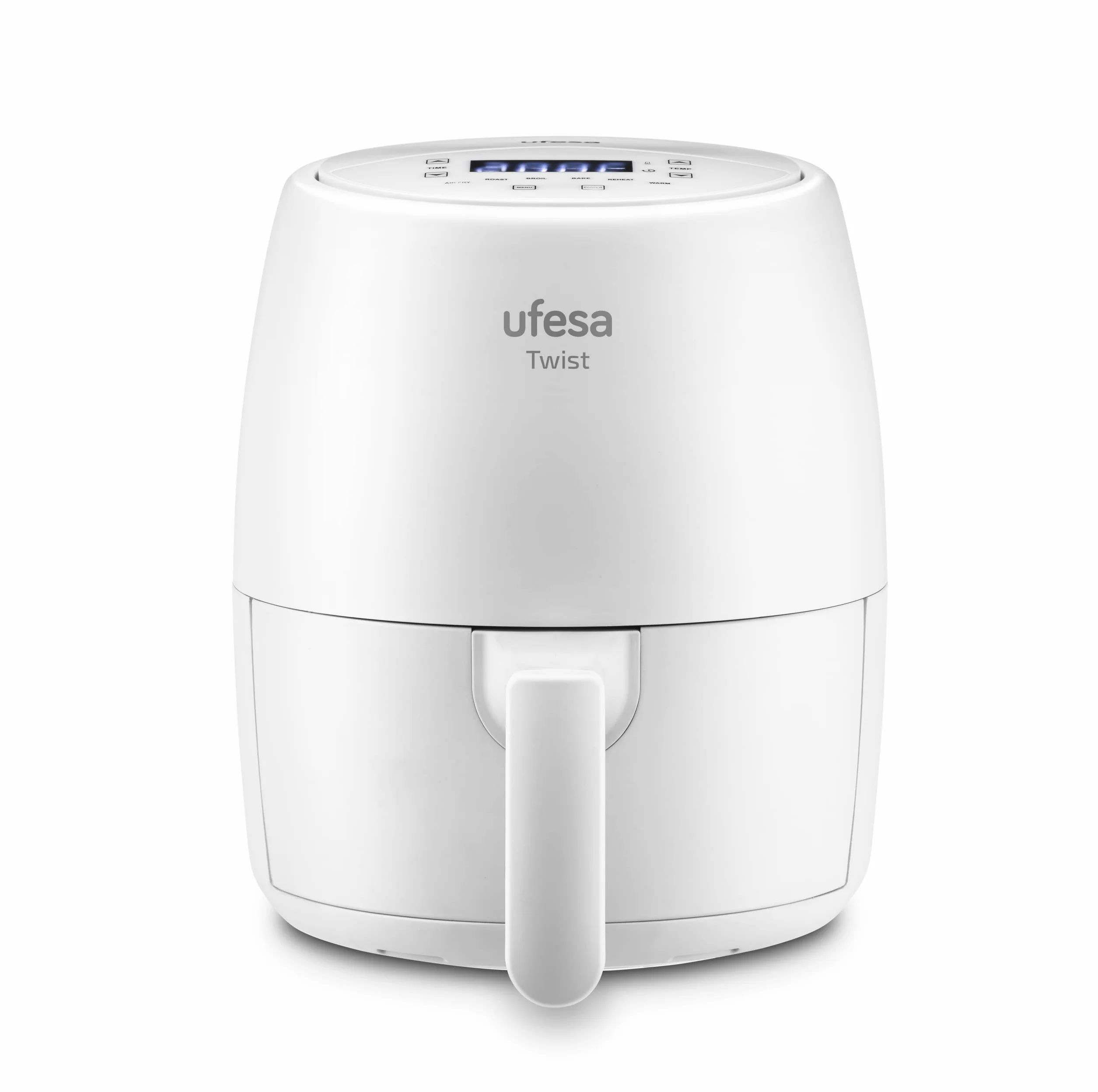 Ufesa Twist, frytkownica na gorące powietrze bez oleju, 2 l, Airfryer z 6 programami, 1200 W, zegar z zegarem, temperatura 80 °C do 200°C, nie zawiera BPA, powłoka nieprzywierająca, Cool-Touch, biała