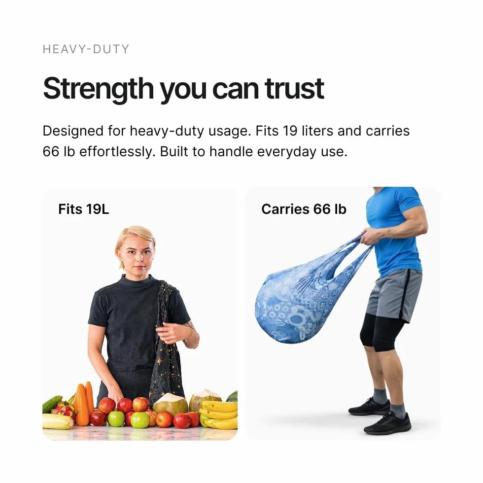 Nanobag Sling – ultralekka torba crossbody dla kobiet i mężczyzn, pakowalna torba na artykuły spożywcze, torba podróżna i na zakupy do codziennego użytku