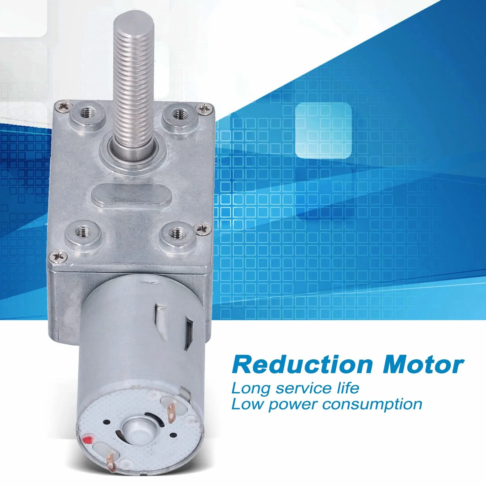 Jgy-370 Motoreduktor Ślimakowy Przemysłowy, DC 12V 66 obr./min, Wał Gwintowany M8, Samoblokujący, Regulowana Prędkość, 8x33mm