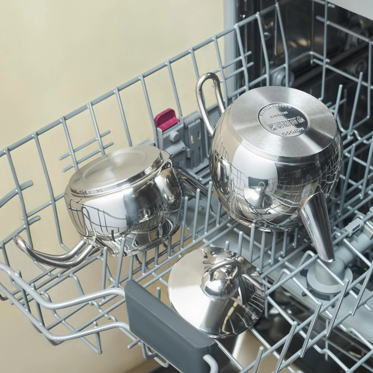 Karaca Adelya Mini zestaw czajniczek do herbaty, metalowy czajniczek, 0,65 l + pokrywka czajnika, 1,1 l, turecki zaparzacz do herbaty, stal nierdzewna, indukcyjny, nadaje się do mycia w zmywarce,