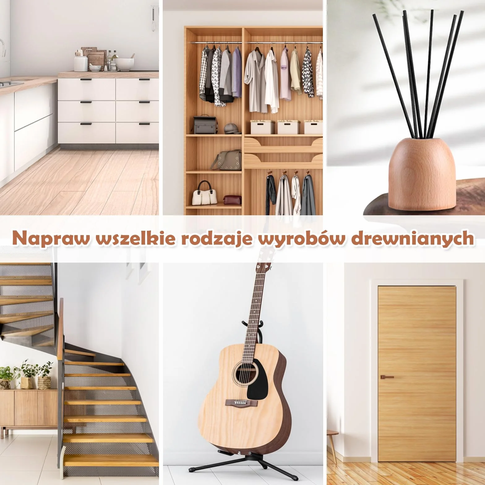 Zestaw do naprawy laminatu SEISS, szpachelka drewniana, 43 sztuki zestawu do naprawy kitu drewnianego, marker i kredki woskowane z ostrzałką, marker do drewna, zestaw do naprawy parkietu przeznaczony