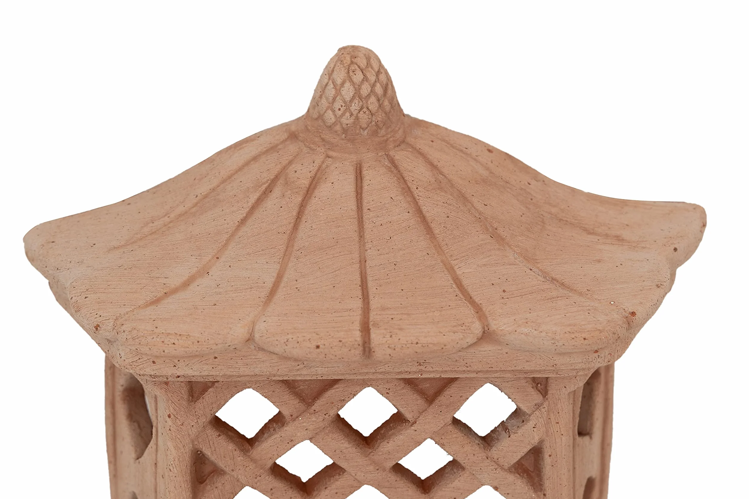 Biscottini Latarnia zewnętrzna z terakoty, L25 x PR10 x H36 cm, latarnia zewnętrzna, świecznik wyprodukowany we Włoszech, lampiony do oświetlenia ogrodu, dekoracja ogrodowa