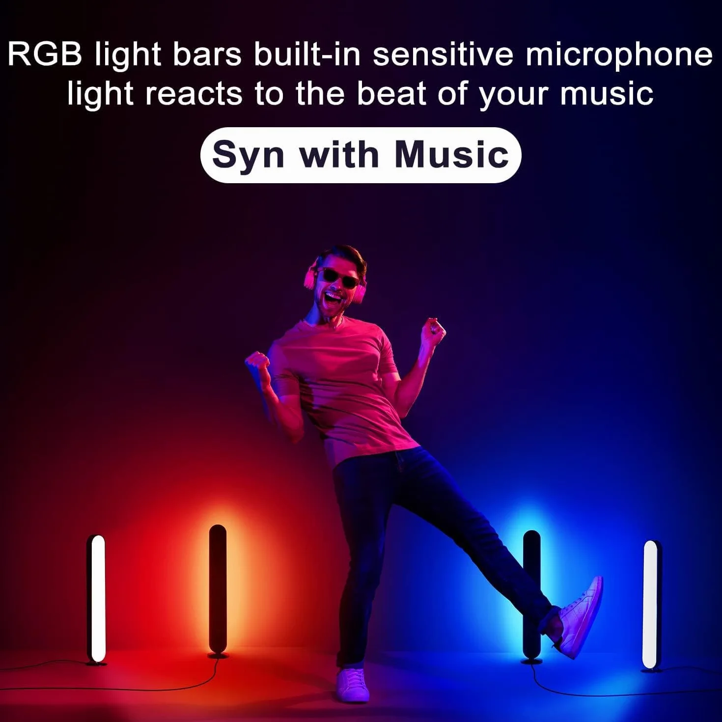 ThreeH Listwa świetlna RGB LED lampa stołowa do gier podświetlenie telewizora oświetlenie otoczenia zasilanie USB z aplikacją i pilotem zdalnego sterowania kolory synchronizacja muzyki
