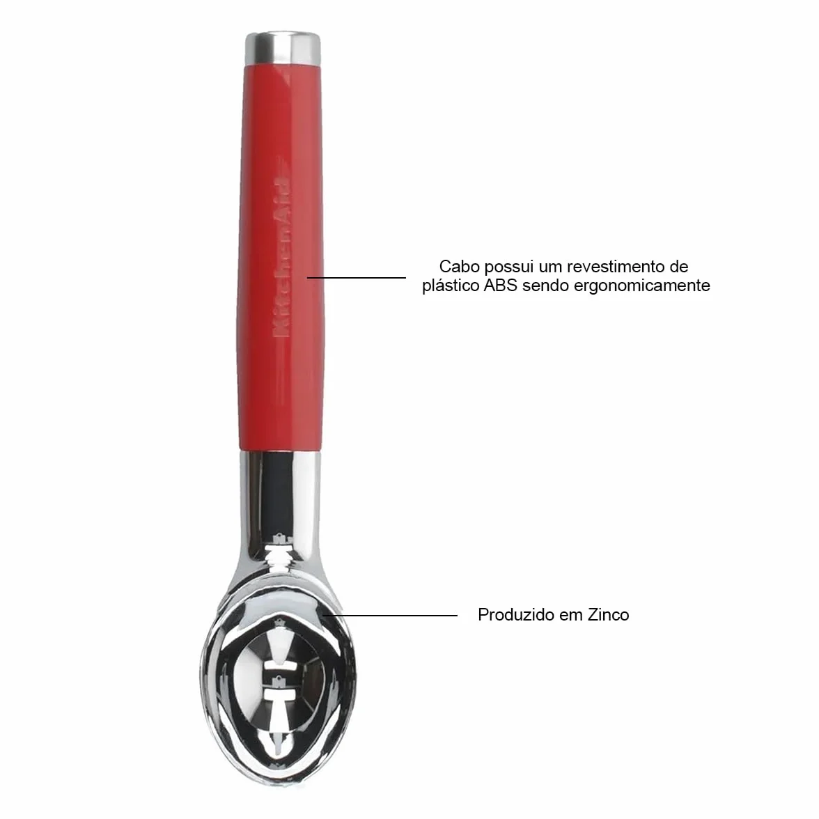 KitchenAid Core Line Ice Cream Scoop, Red