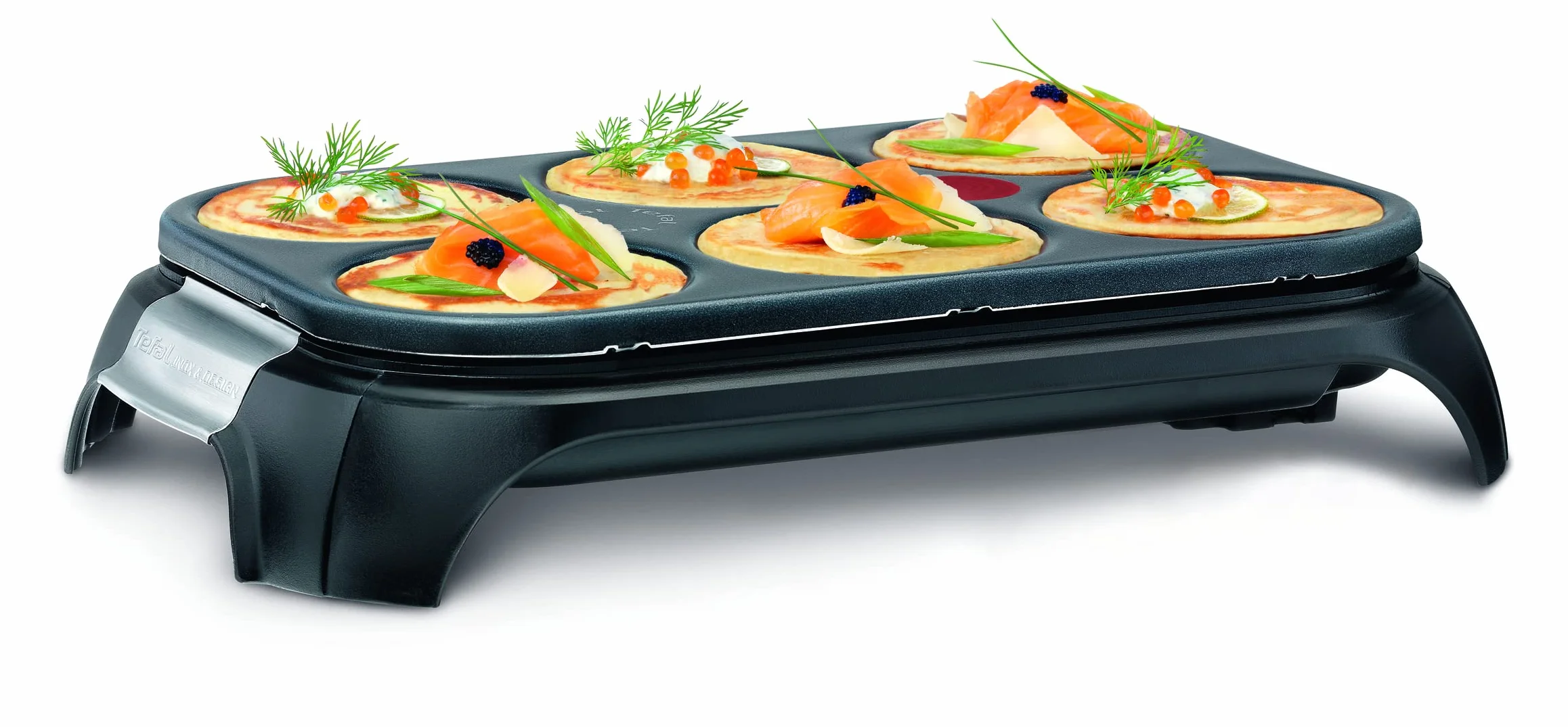 Tefal Crep Party stal szlachetna & Design PY558813 – naleśniki i powłoka nieprzywierająca ze stali nierdzewnej o pojemności na 6 naleśników
