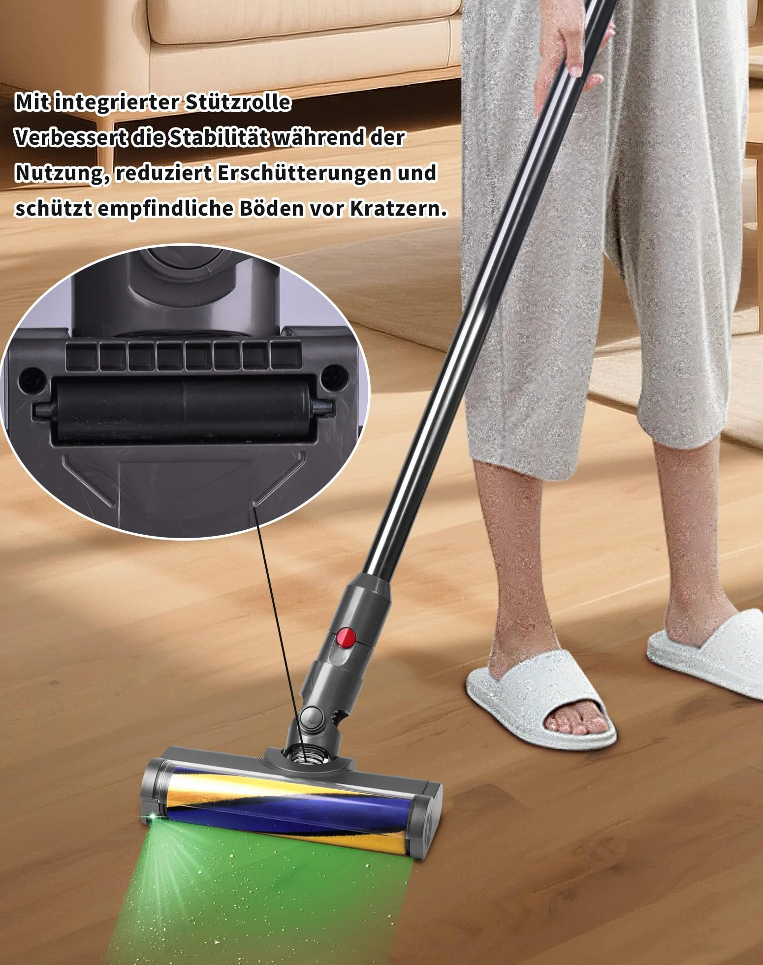 LED szczotka dysza podłogowa do odkurzacza Dyson V12 Detect Slim części zamienne zamienna szczotka odkurzacza z miękką rolką akcesoria z wskaźnikiem kurzu do twardych podłóg